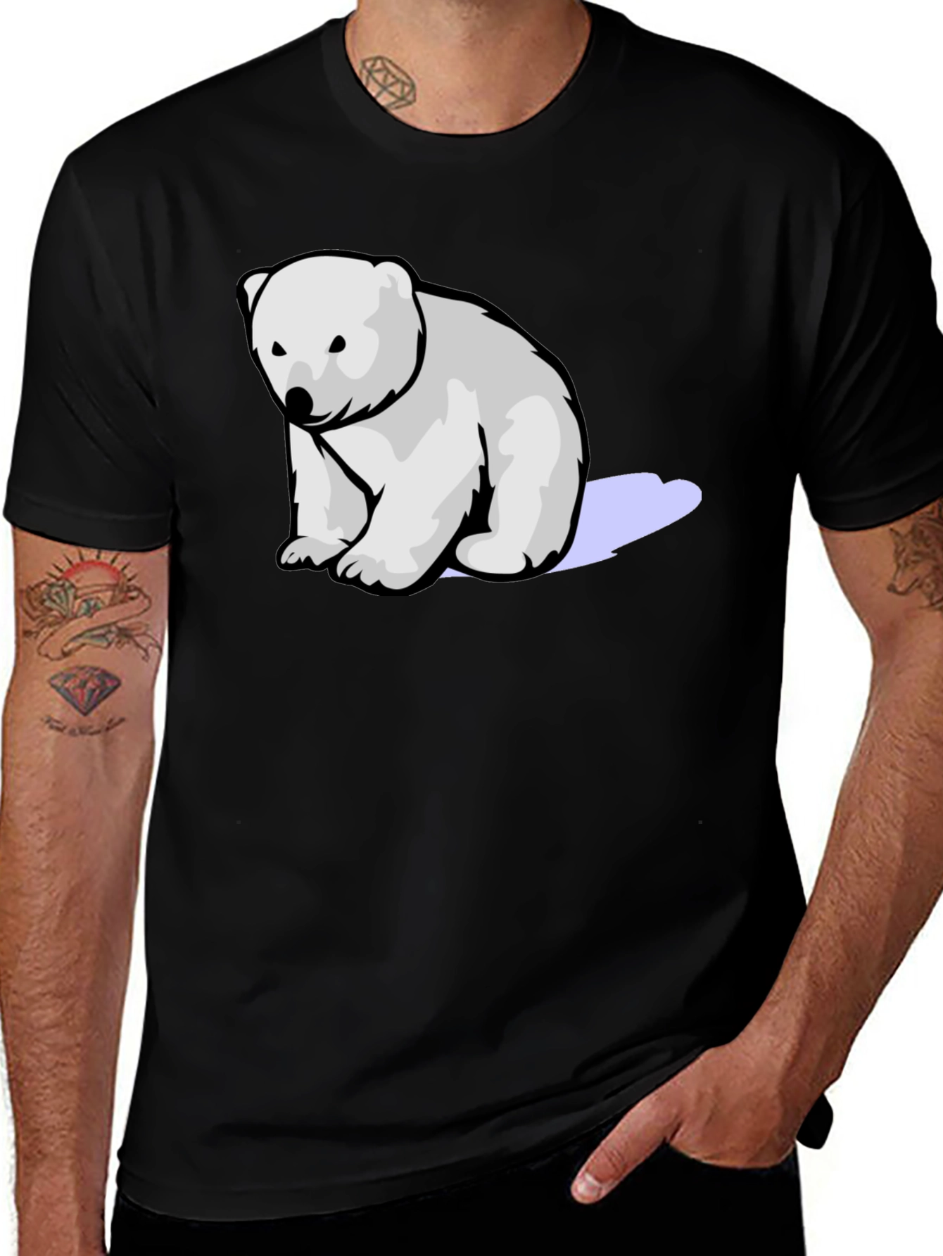 Variant 5 of Polar Bear Graphic Tee - Soft Cotton Blend