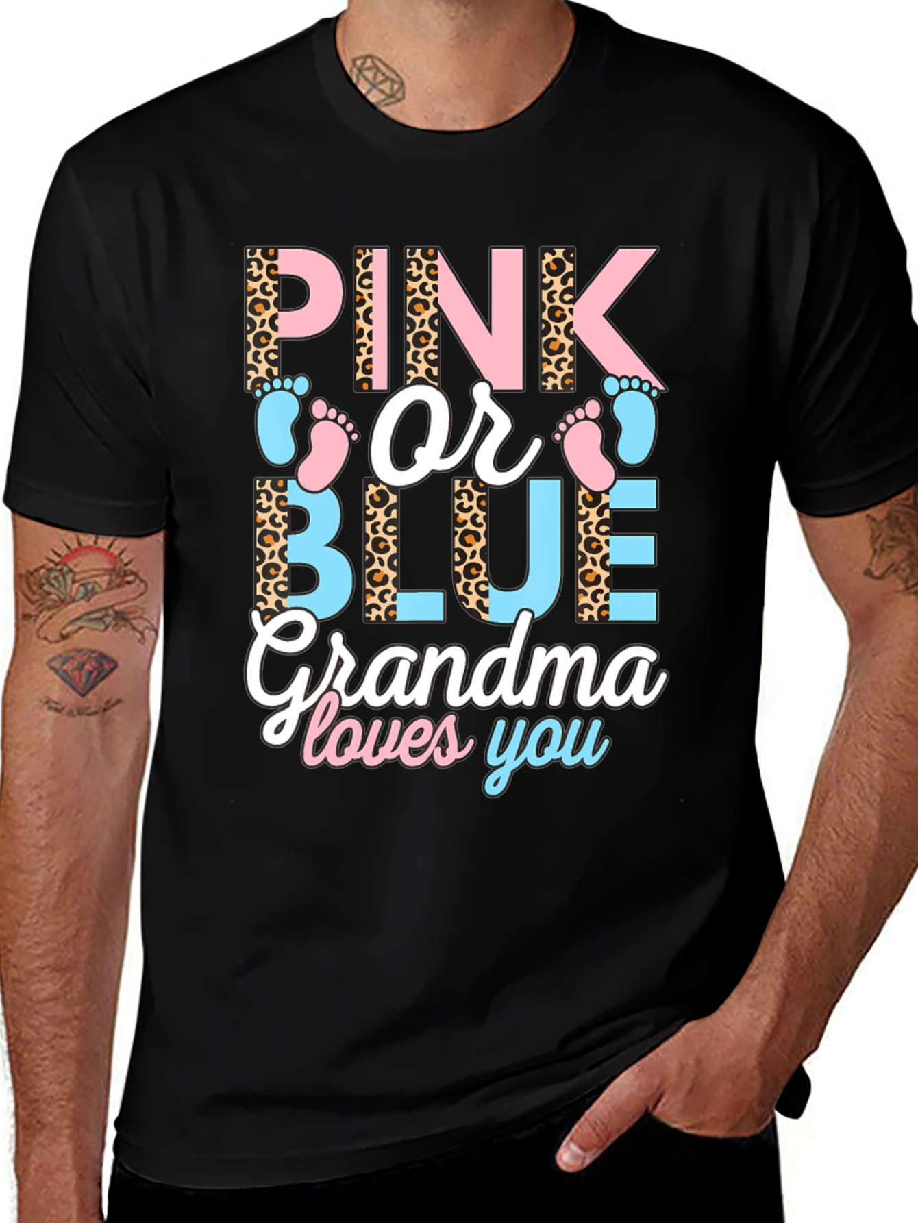 Pink or Blue Grandma Loves You Gender Reveal T-Shirt