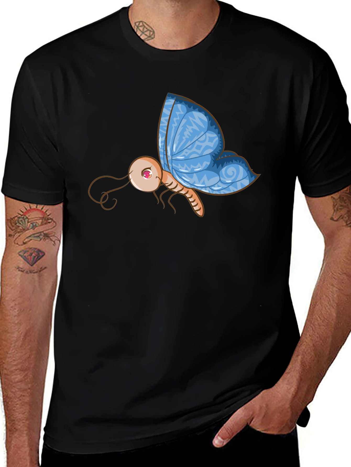 Variant 7 of Butterfly Graphic Black T-Shirt - Unique Design