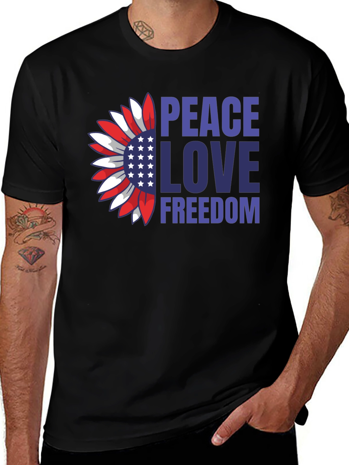 Variant 19 of Peace Love Freedom Patriotic T-Shirt