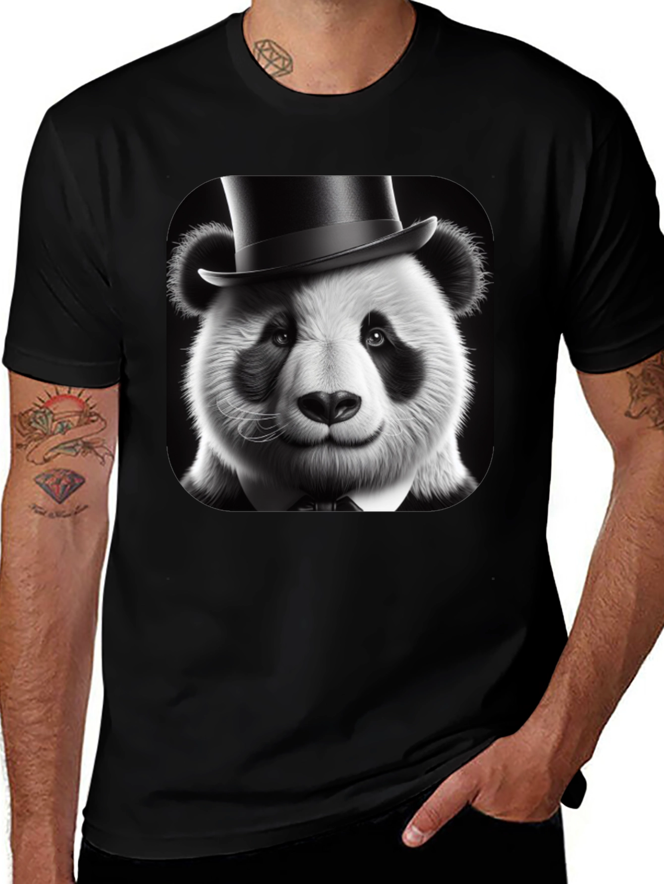 Variant 15 of Dapper Panda Tee - Top Hat Bear Graphic T-Shirt
