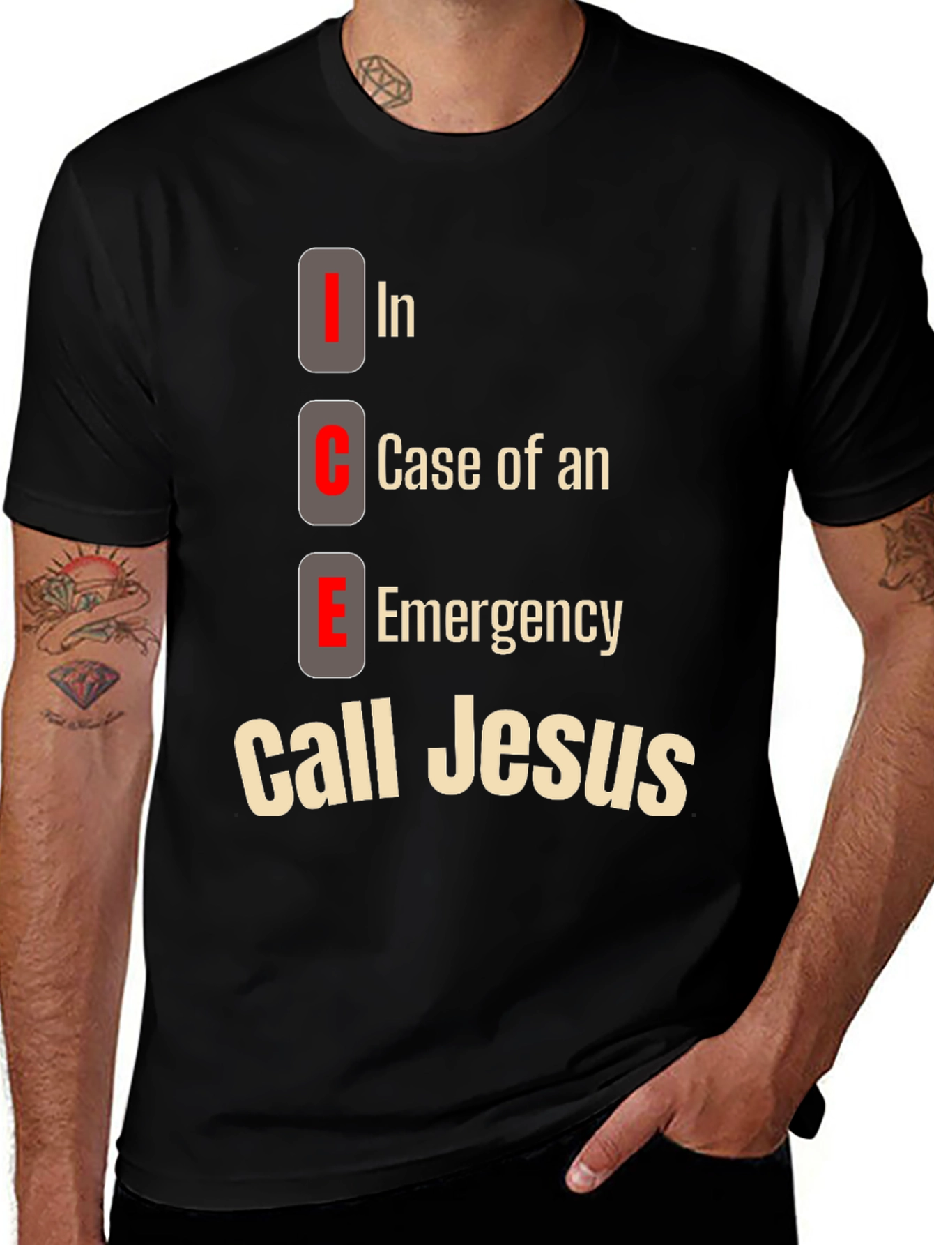 ICE Call Jesus T-Shirt: Emergency Contact Tee