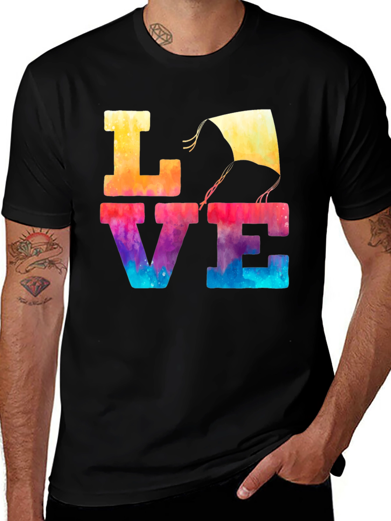 Variant 29 of Colorful LOVE Kite Graphic T-Shirt