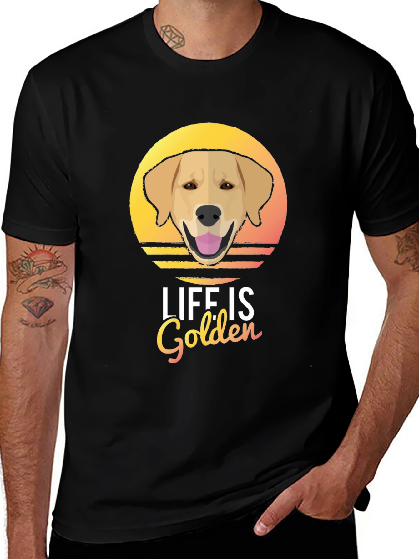 Life is Golden T-Shirt - Labrador Dog Graphic Tee