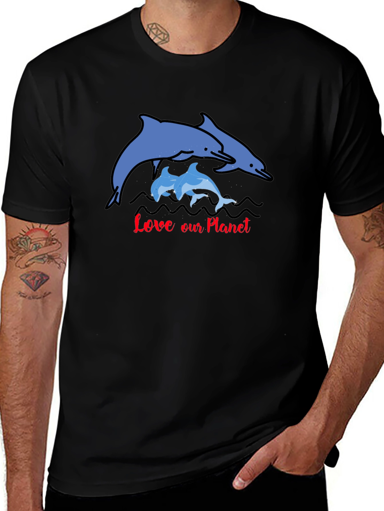 Variant 13 of Love Our Planet Dolphin Graphic Tee