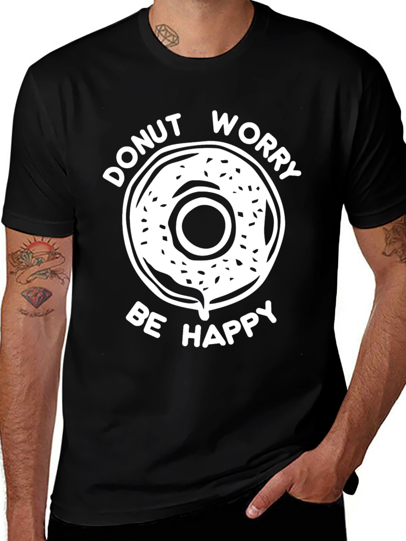 Variant 16 of Donut Worry Be Happy Graphic T-Shirt
