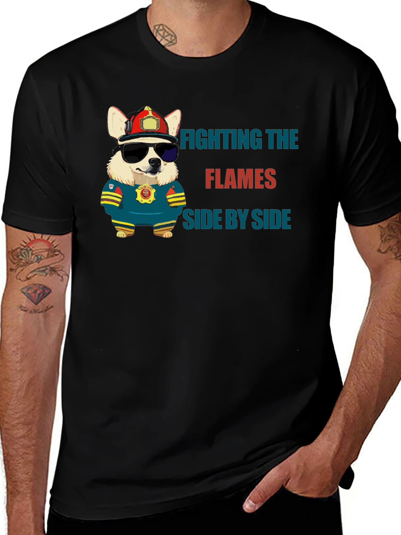 Variant 3 of Firefighting Corgi T-Shirt