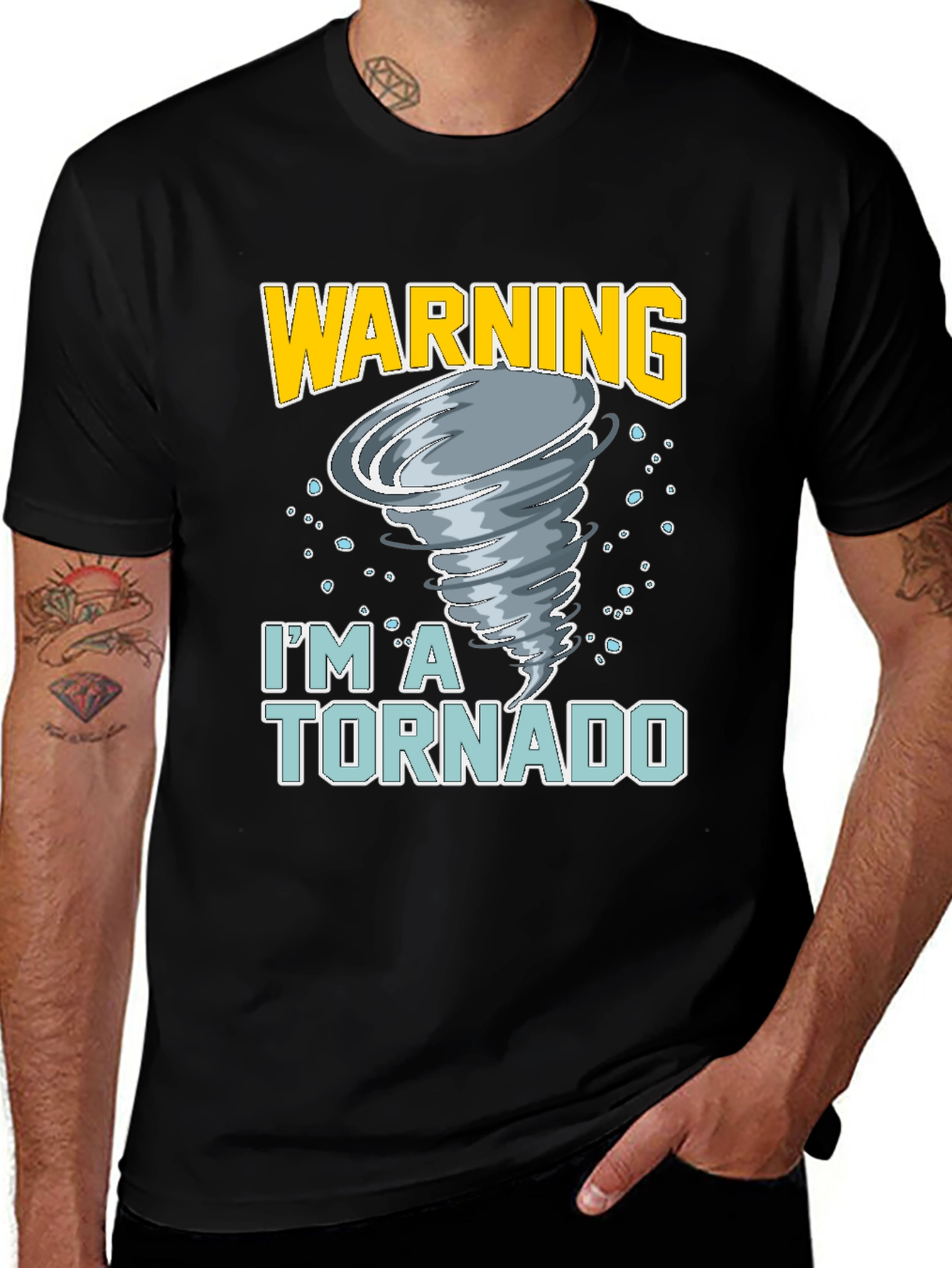 Variant 5 of Warning I'm A Tornado Men's Graphic Tee