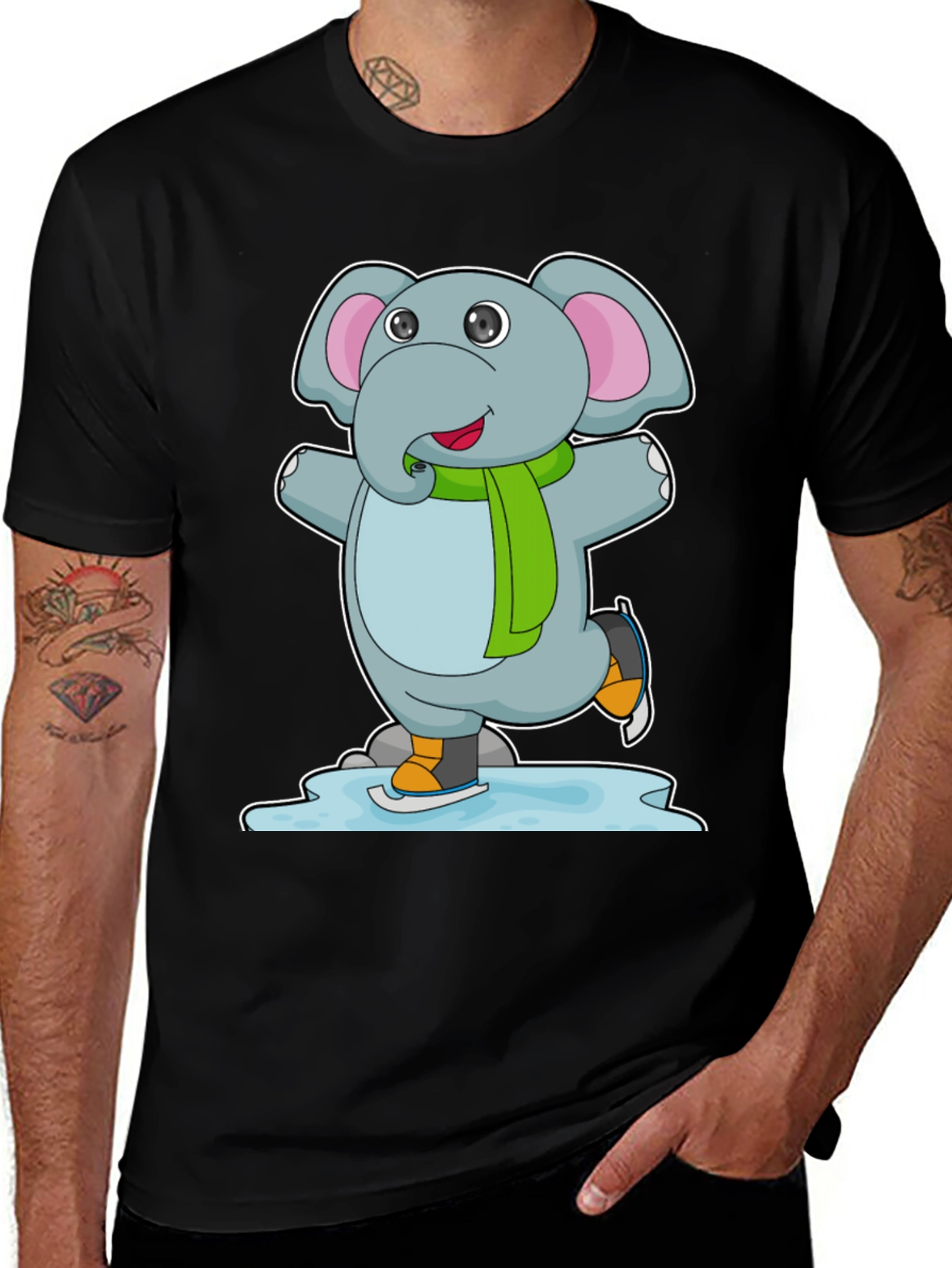 Variant 11 of Elephant Ice Skating T-Shirt