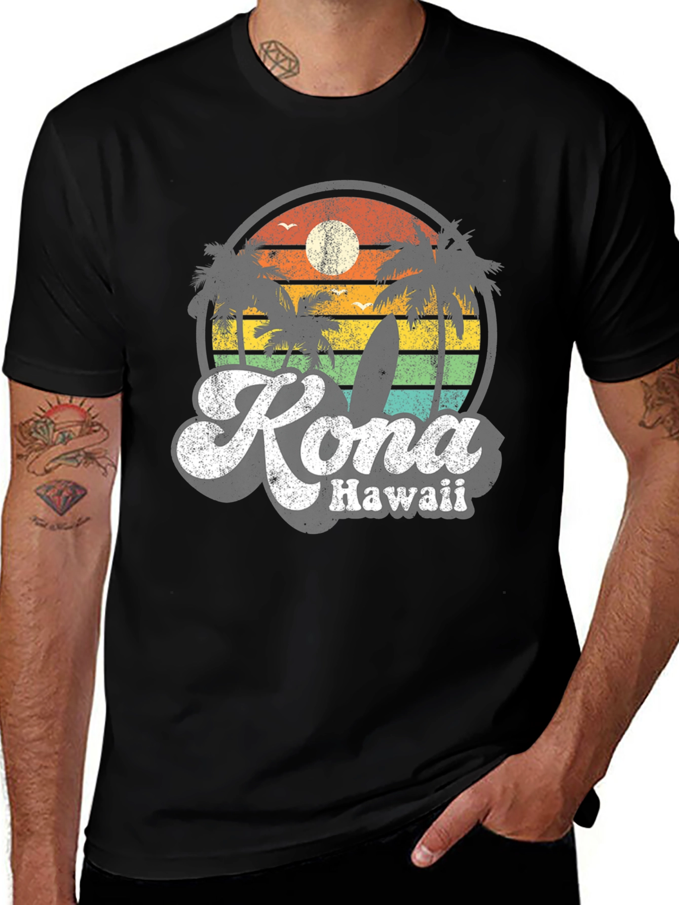 Kona Hawaii Retro Sunset T-Shirt