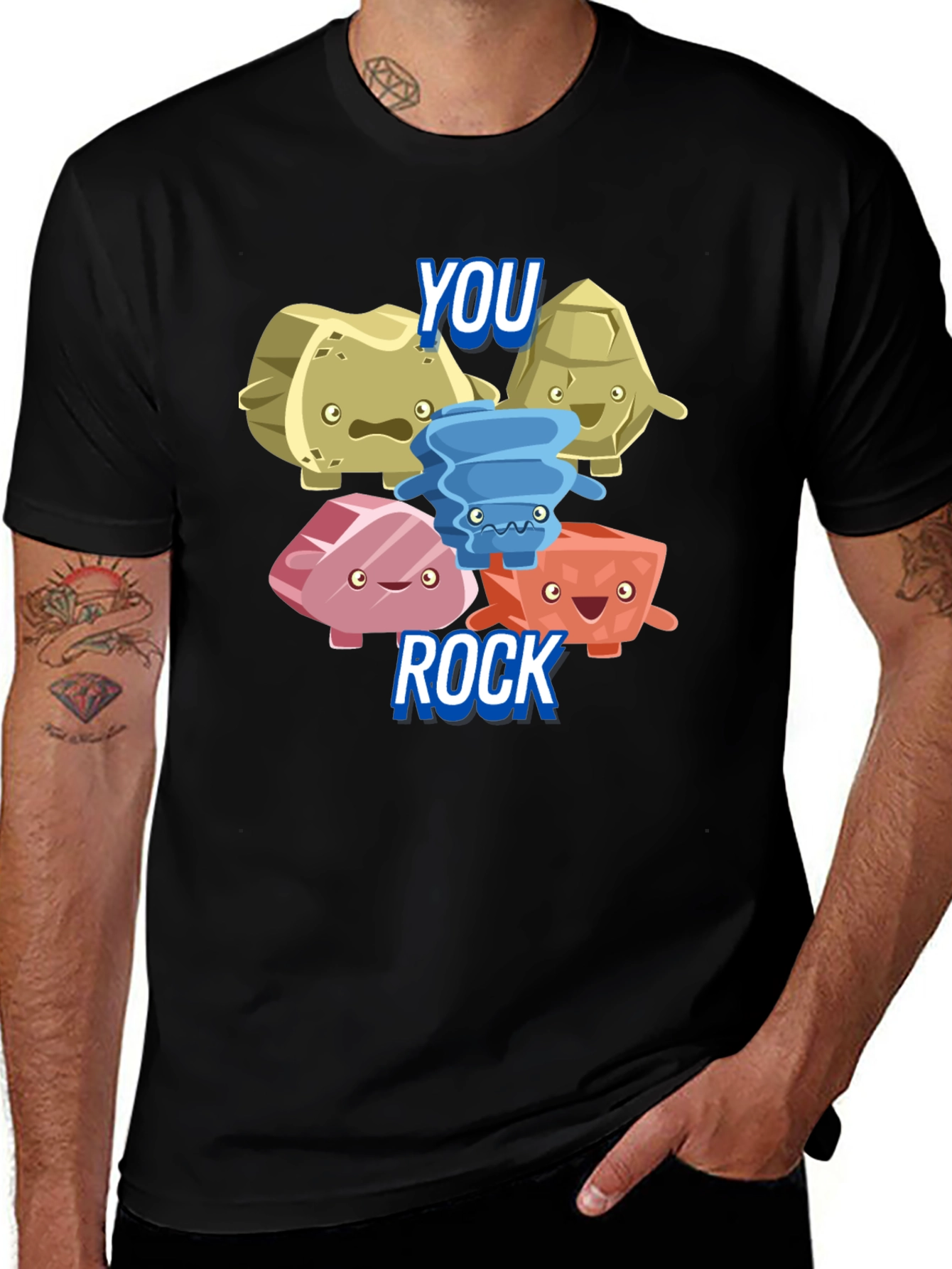Variant 8 of You Rock T-Shirt: Funny Cartoon Rocks Graphic Tee