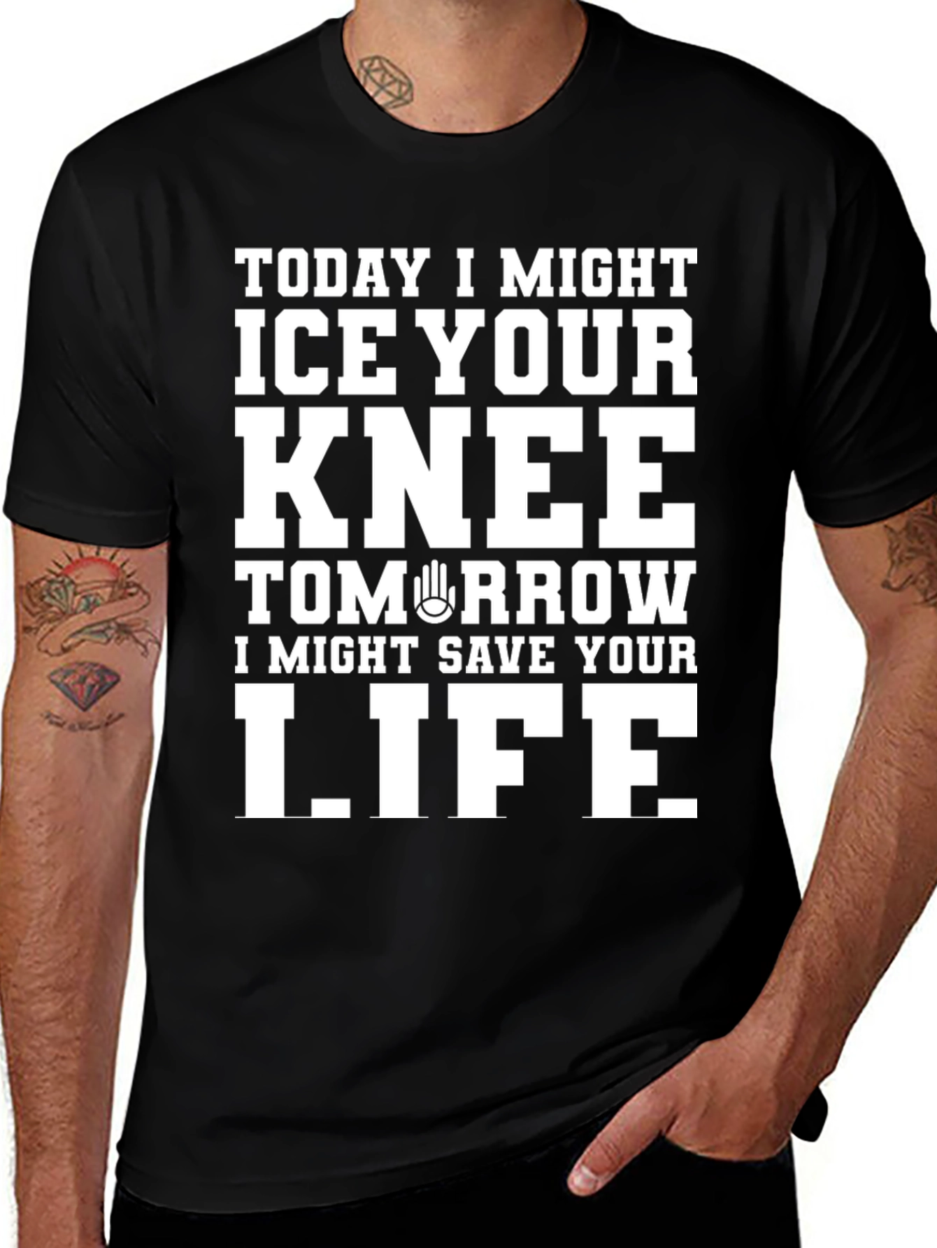 Variant 10 of Ice Your Knee, Save Your Life Graphic Tee