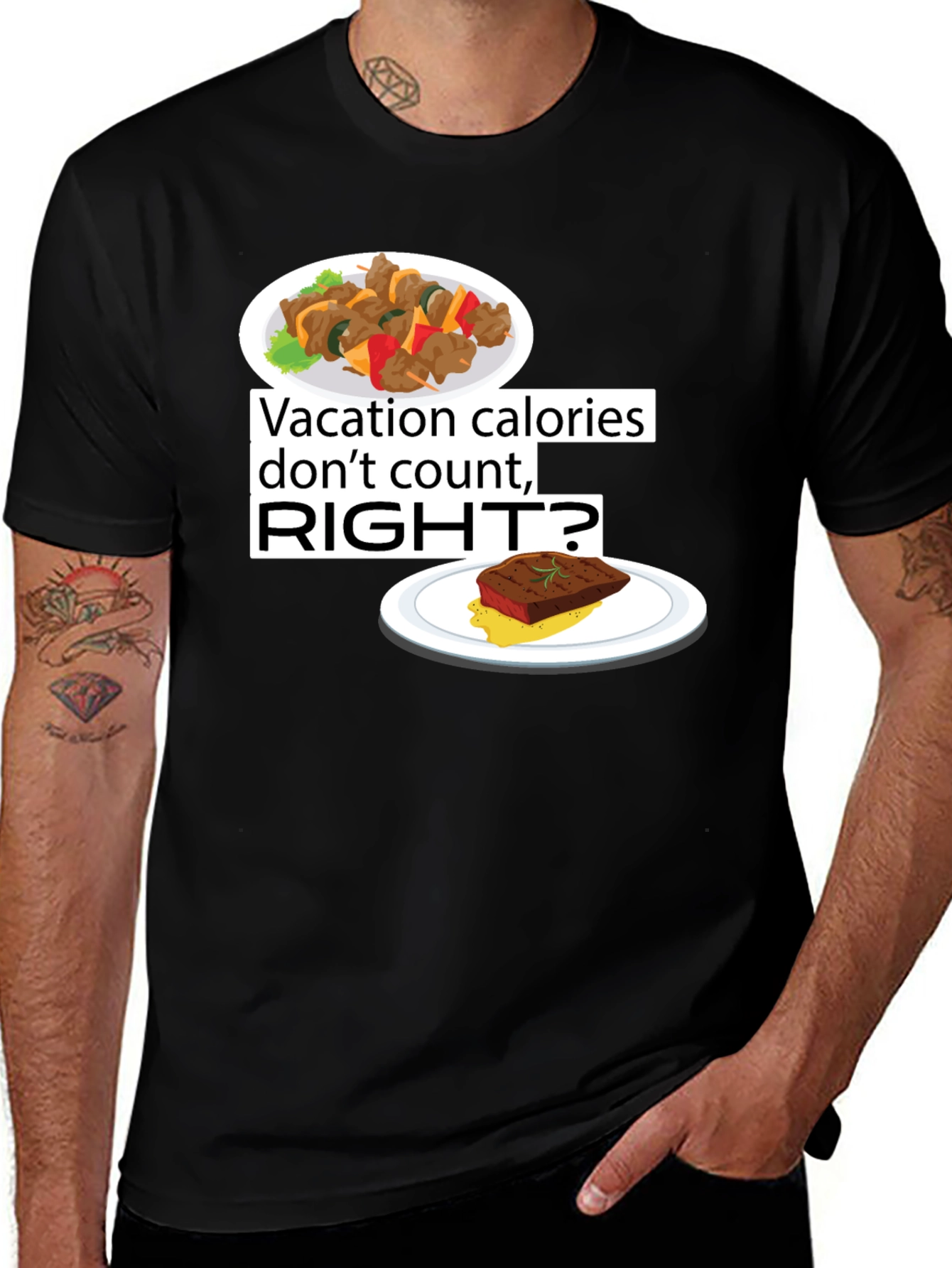 Variant 4 of Vacation Calories T-Shirt - Foodie Humor