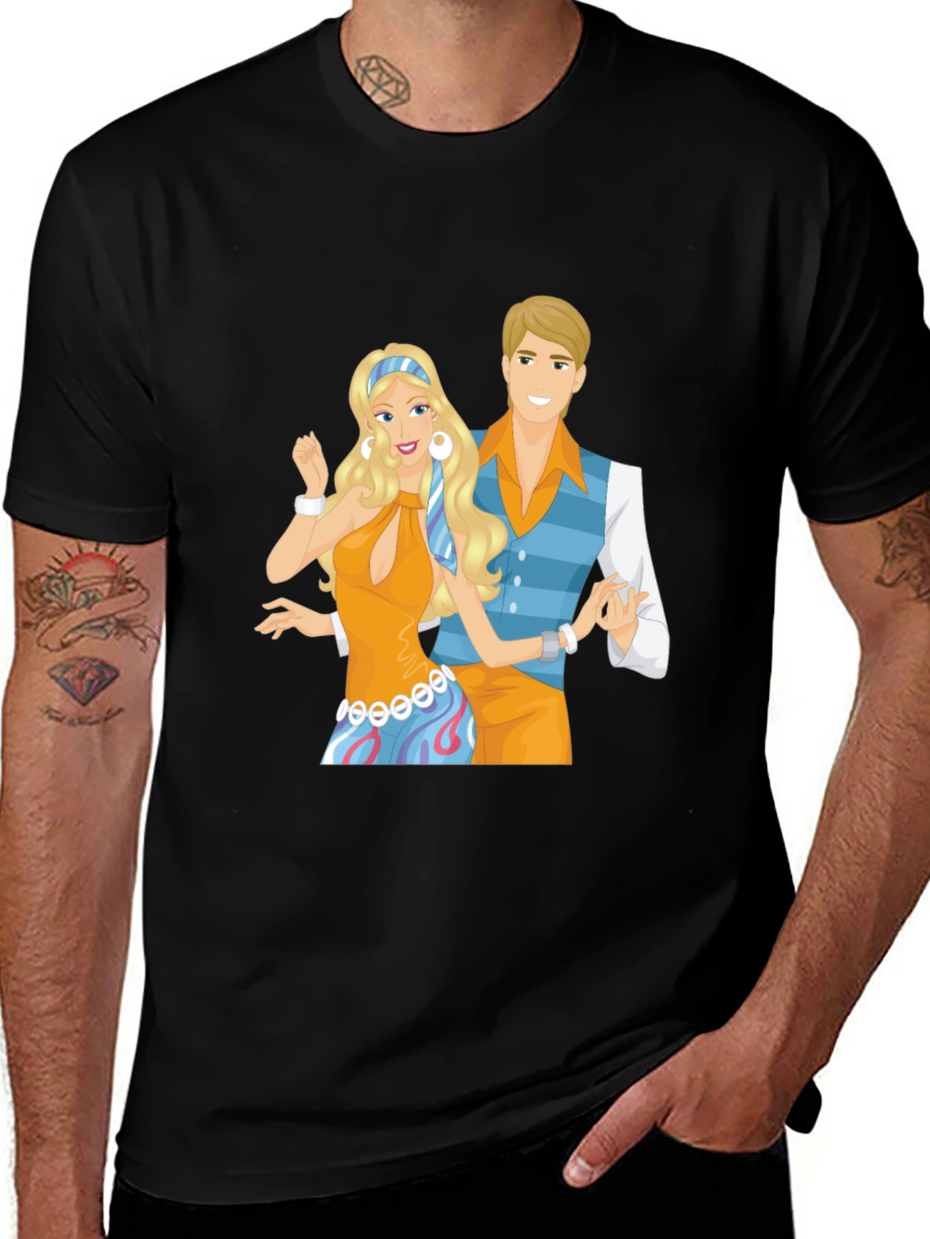 Retro Disco Dance Couple Graphic Tee