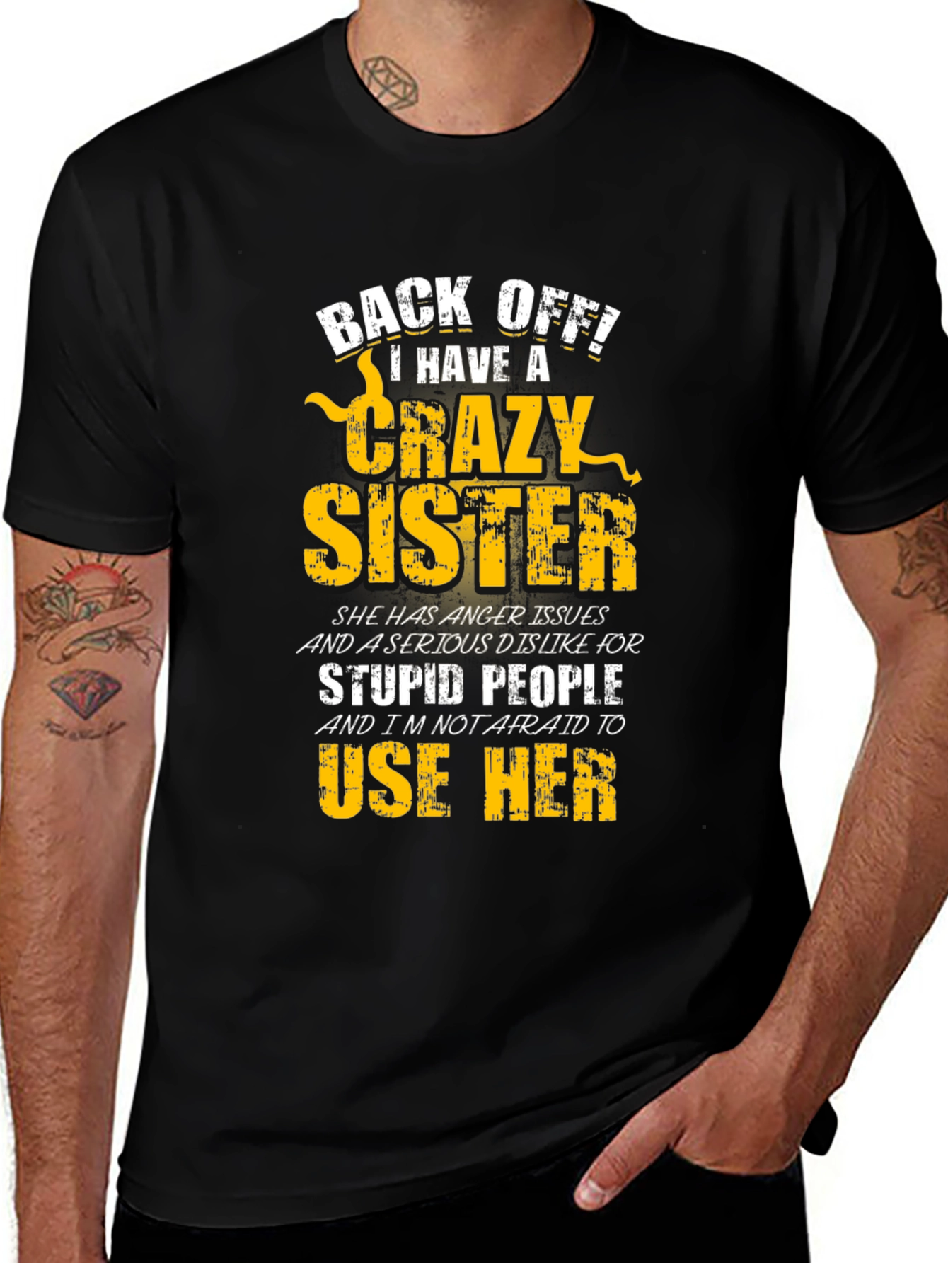 Variant 2 of Crazy Sister Graphic Tee - Black T-Shirt