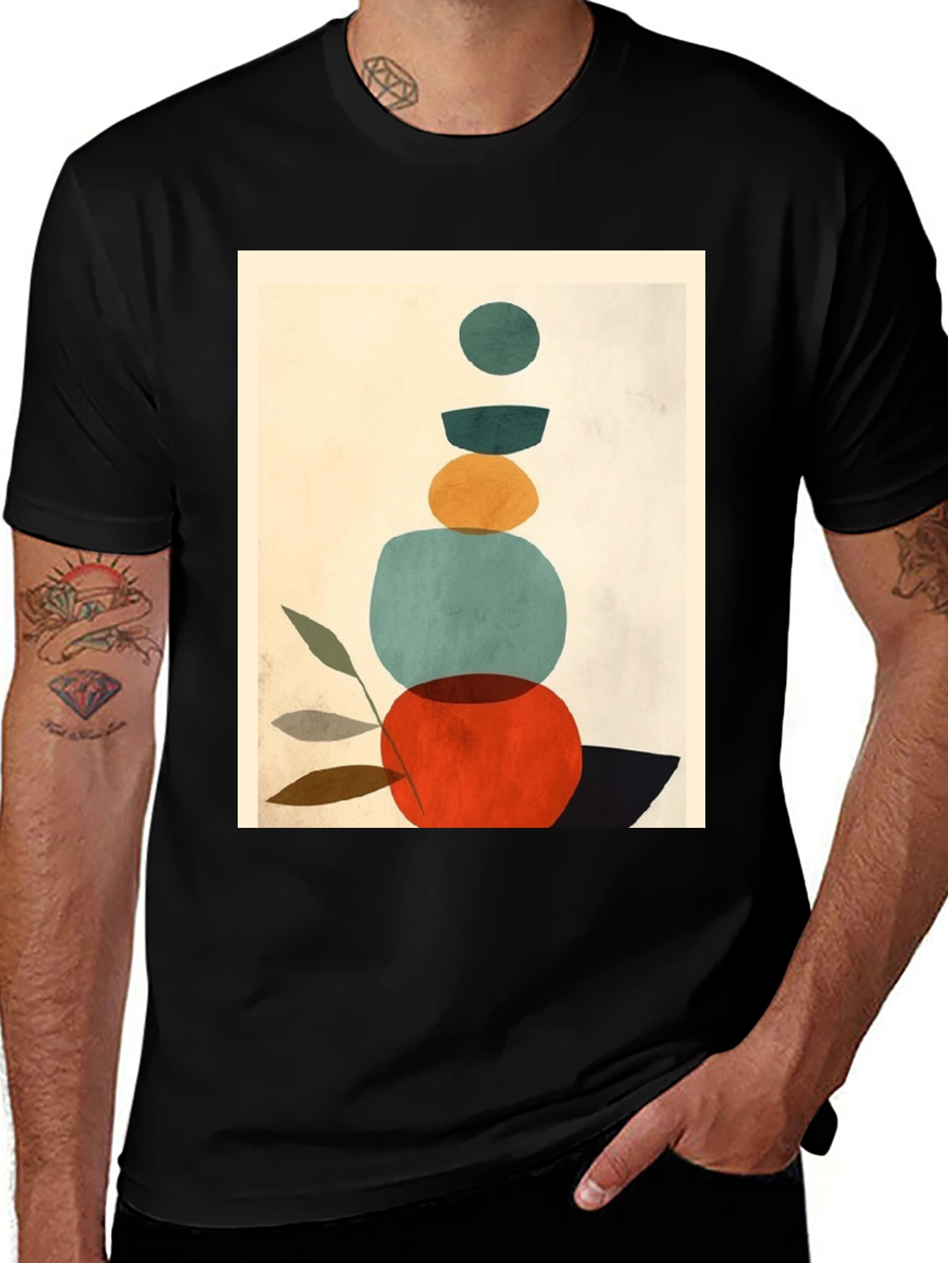Variant 29 of Modern Abstract Art Graphic Tee - Unisex Black T-Shirt