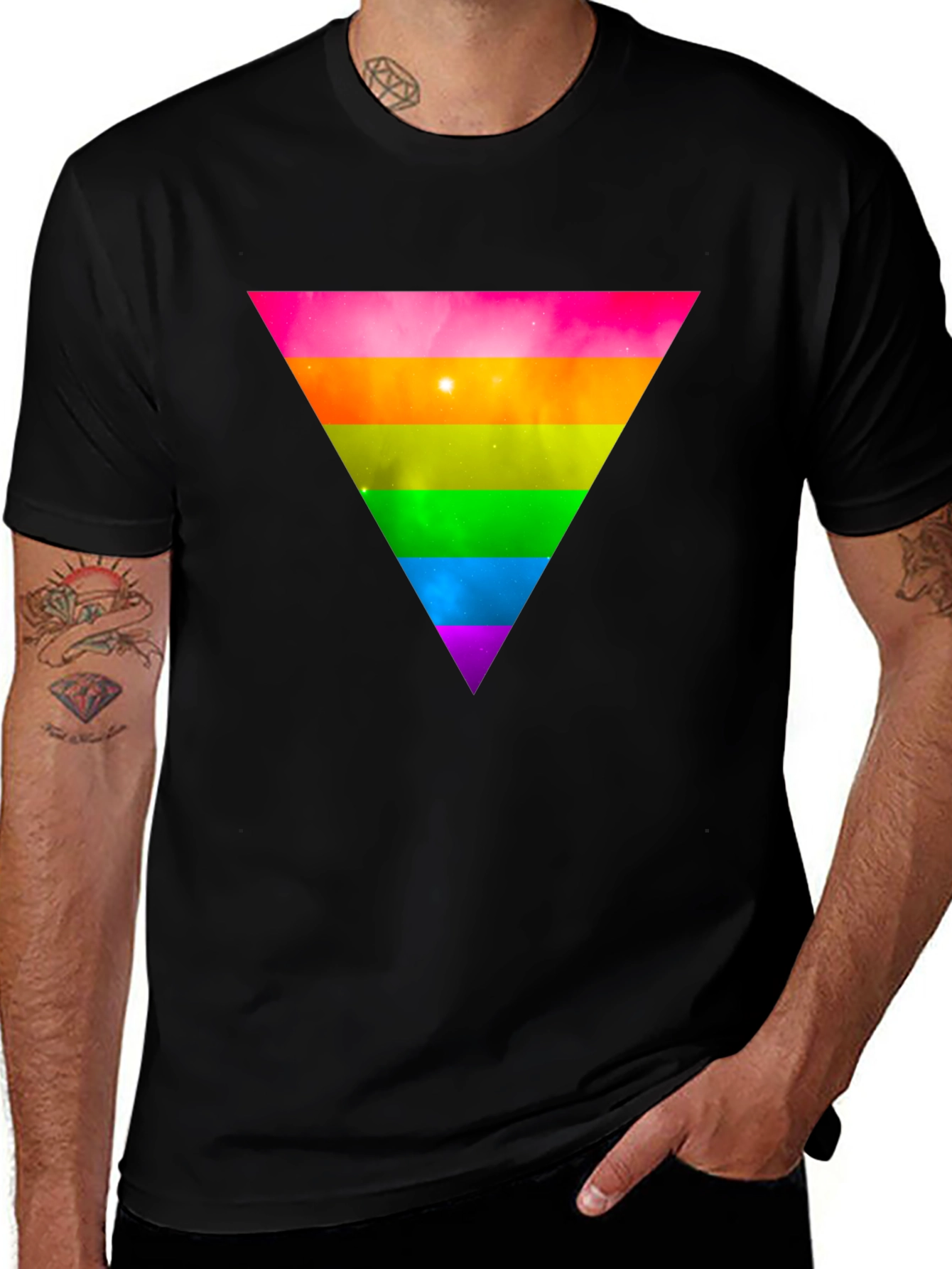 Variant 15 of Rainbow Triangle Black T-Shirt - Stylish Graphic Tee