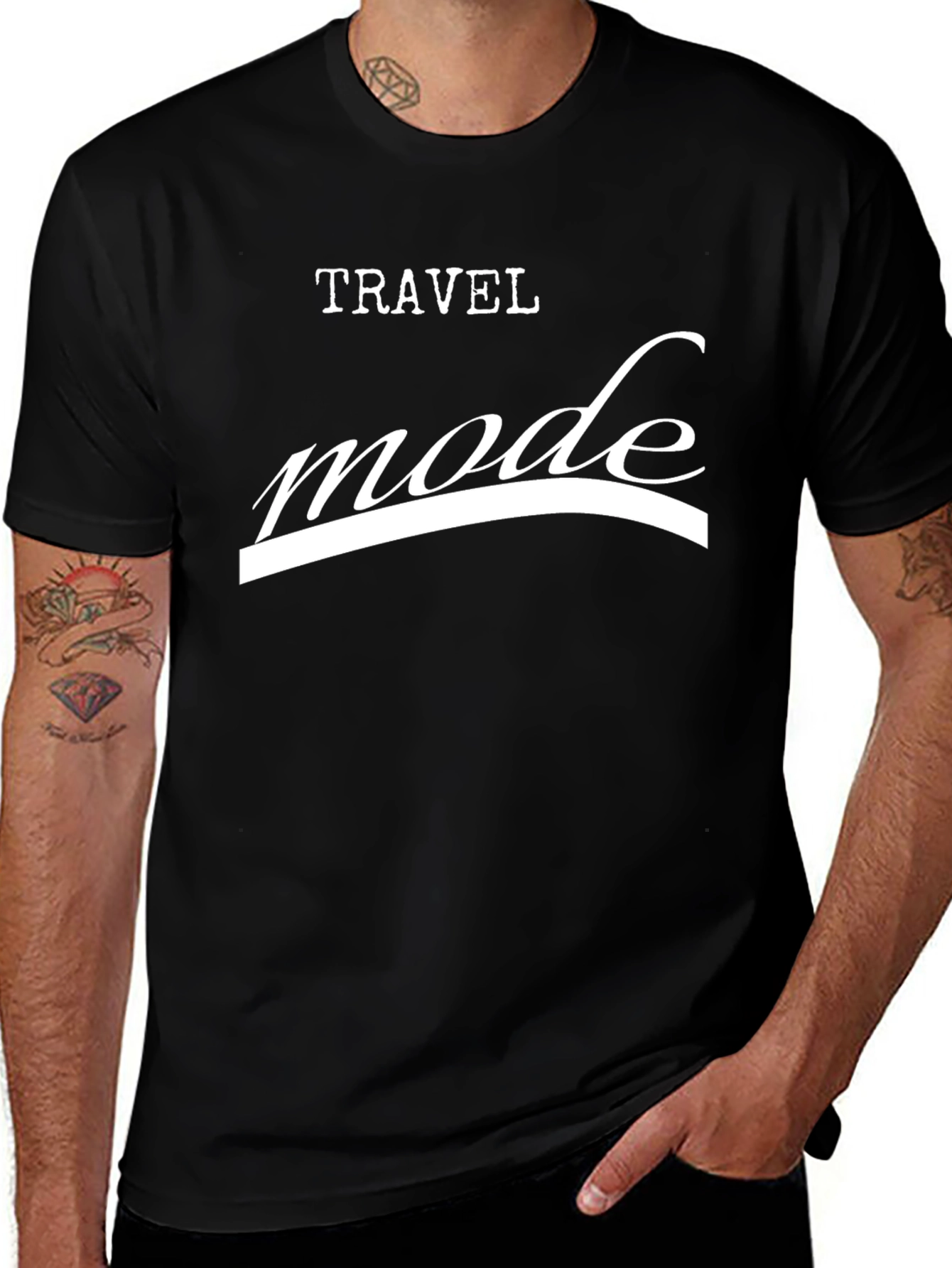 Variant 26 of Travel Mode Black T-Shirt