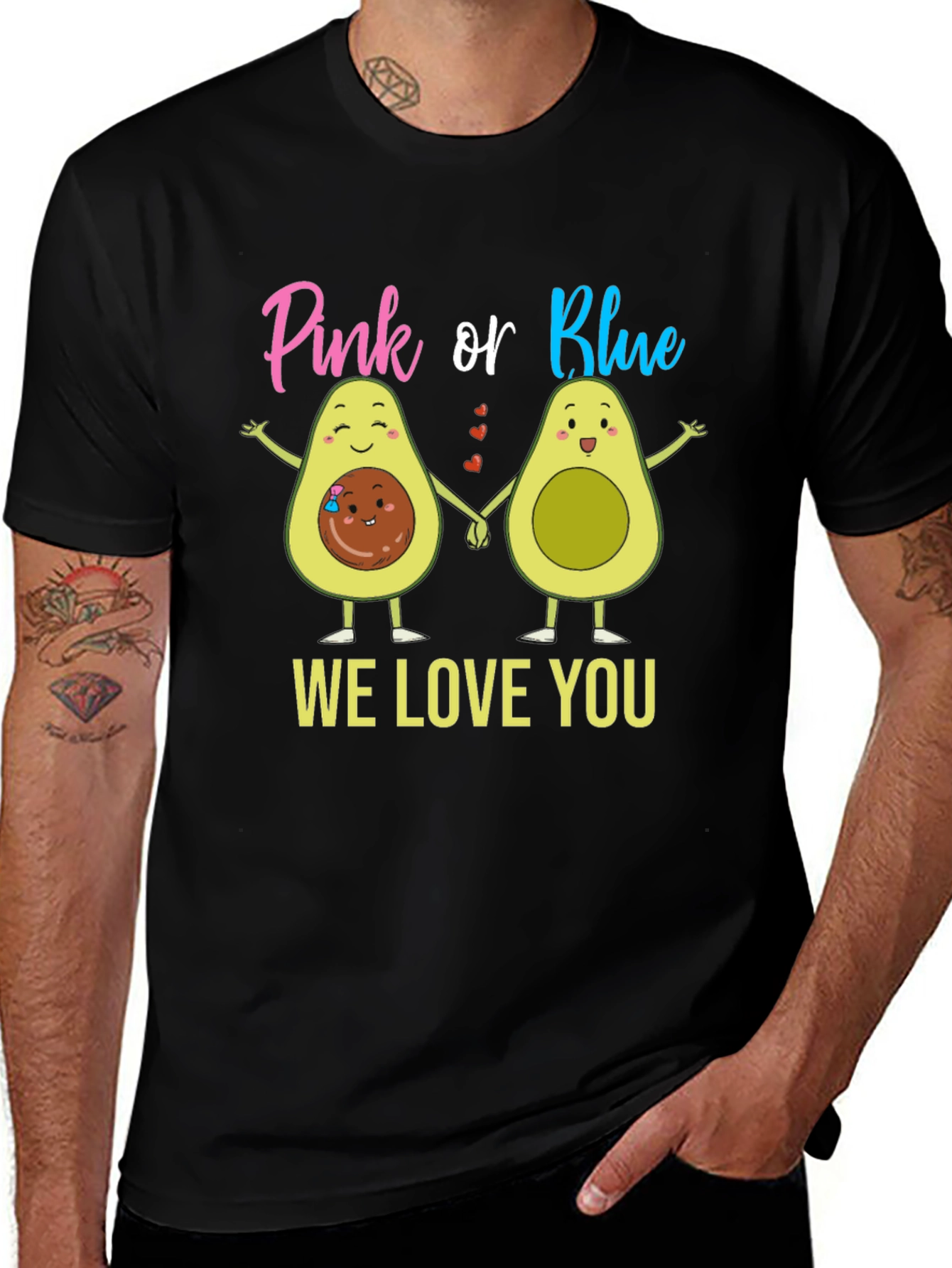 Pink or Blue We Love You Baby Gender Reveal T-Shirt
