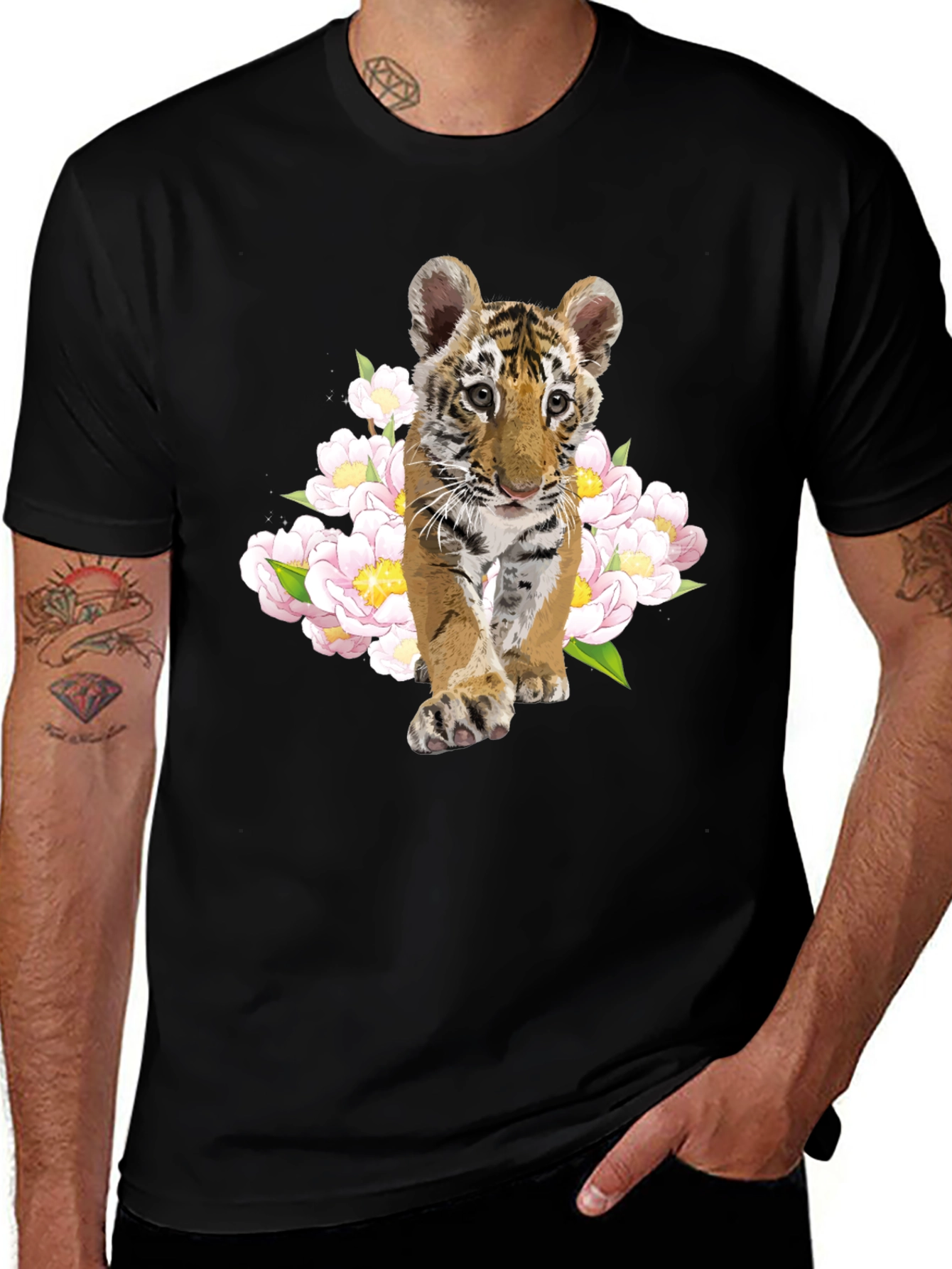 Variant 6 of Tiger Cub Floral Graphic Tee