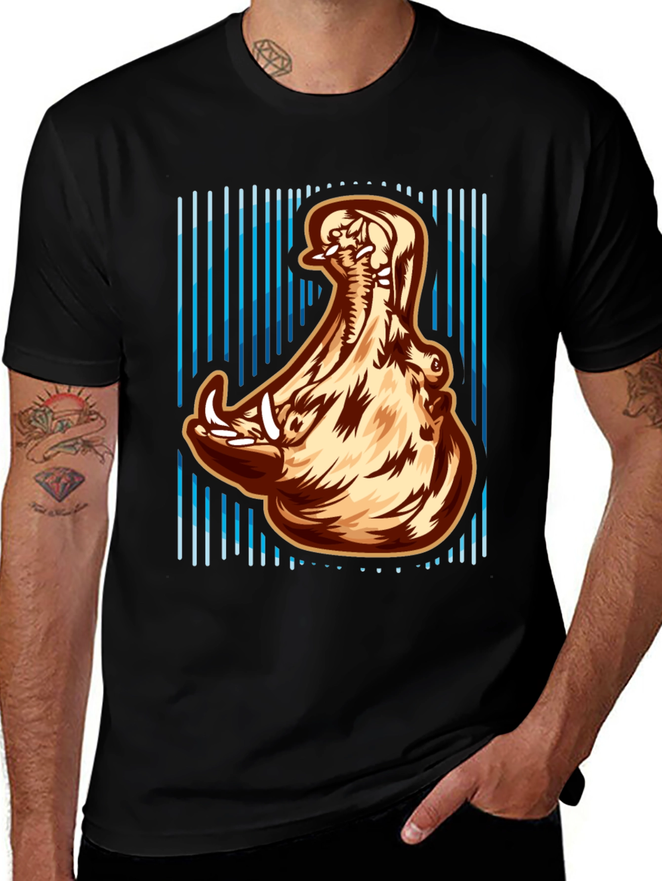 Variant 28 of Hippo Open Mouth Graphic Print T-Shirt