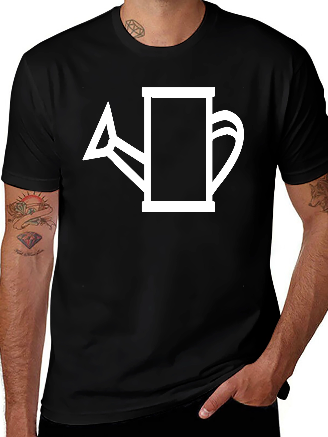 Variant 25 of Watering Can Graphic T-Shirt - Black