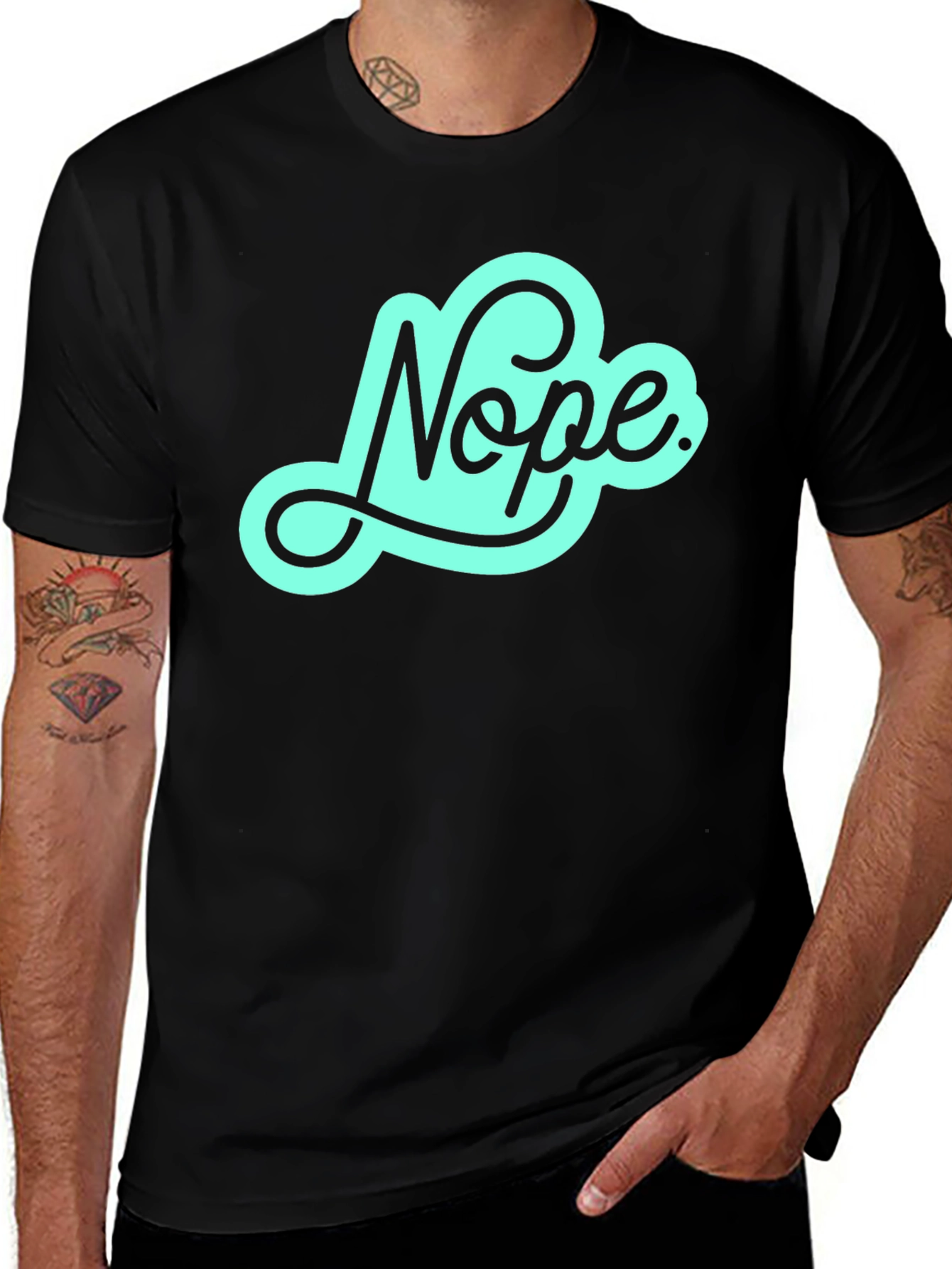 Variant 14 of Nope Graphic Tee - Soft Black T-Shirt