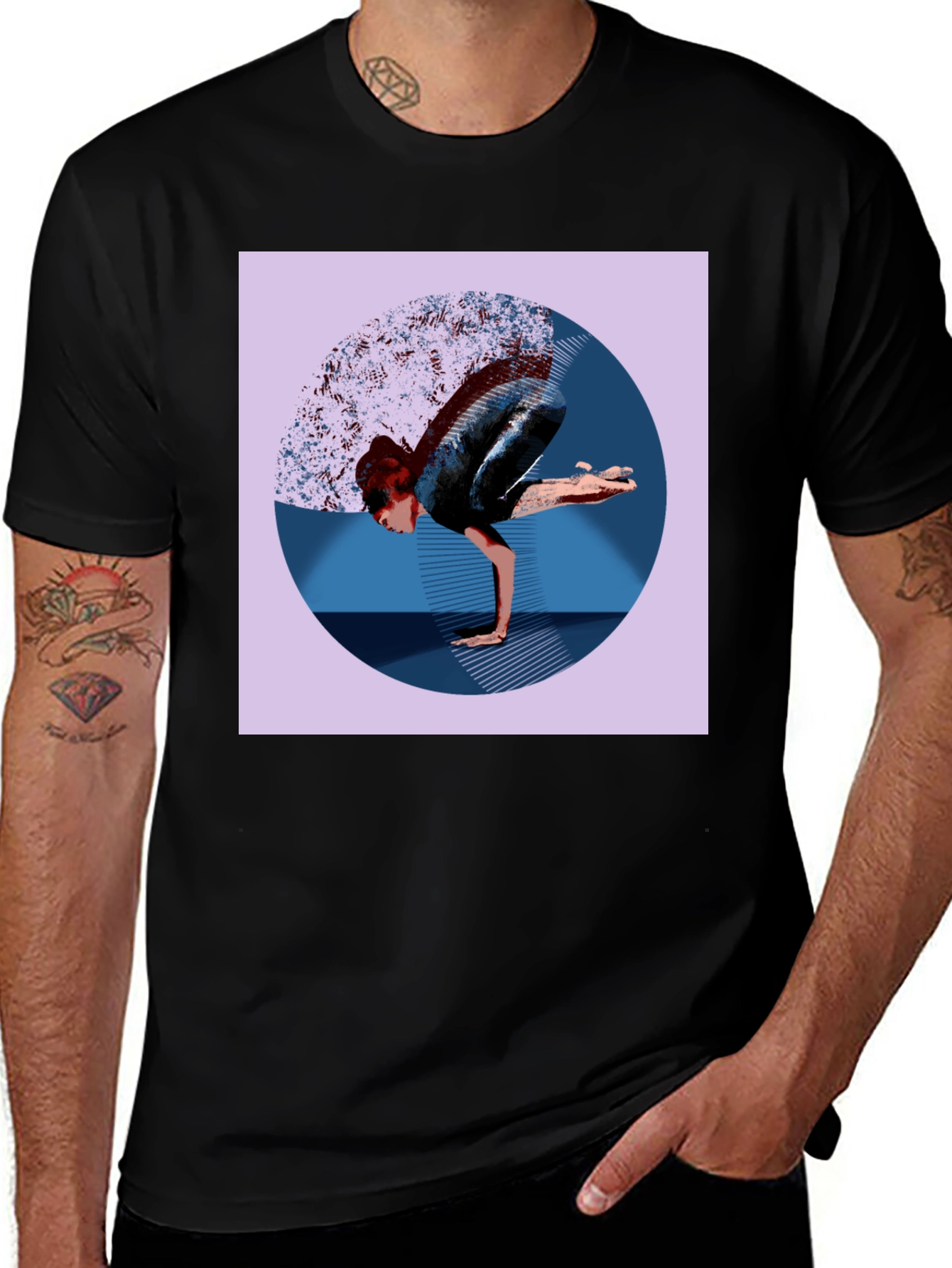 Variant 9 of Yoga Crow Pose Graphic Tee - Zen Style