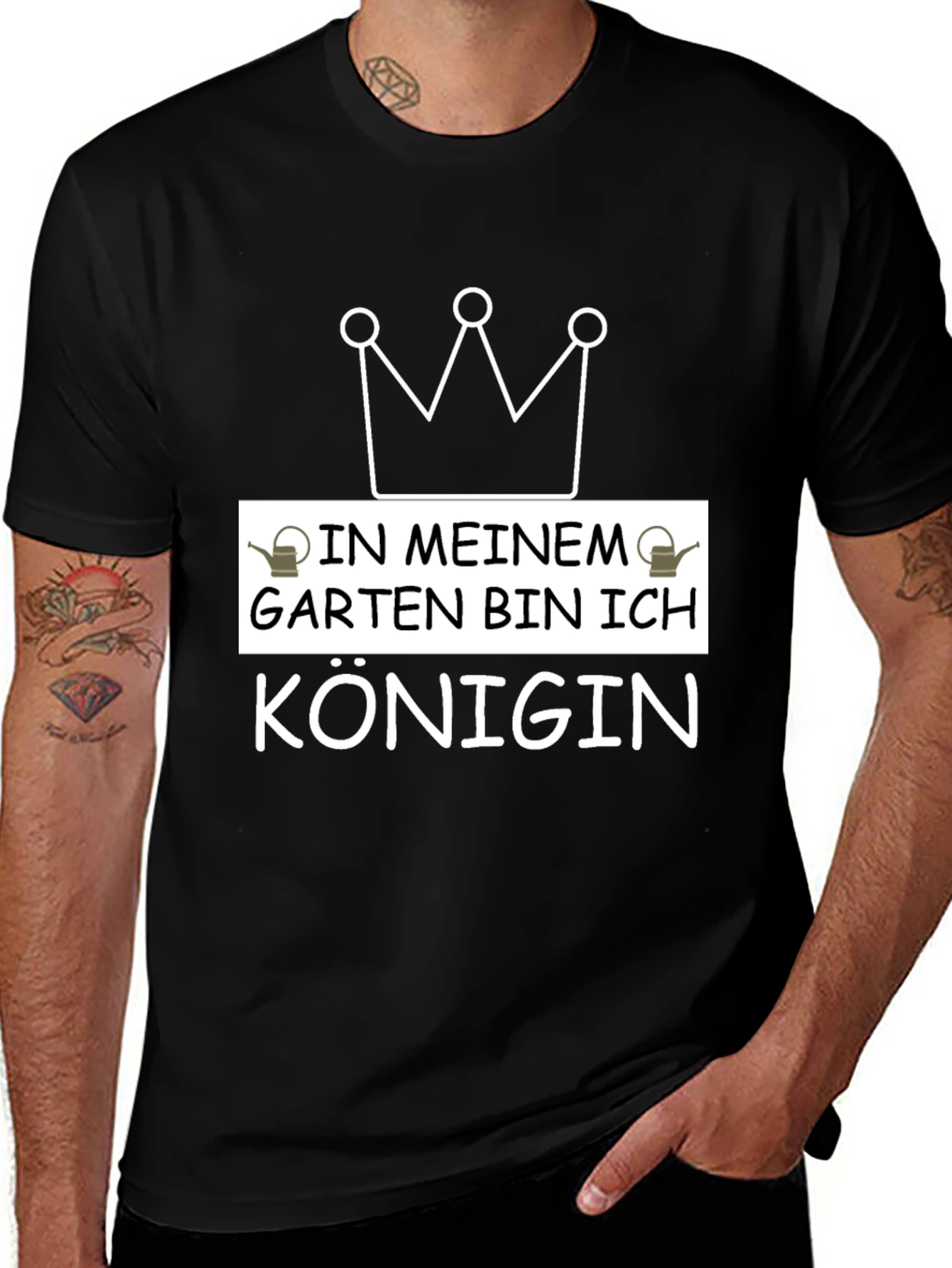 Variant 8 of Gardening Queen T-Shirt - Black Graphic Tee