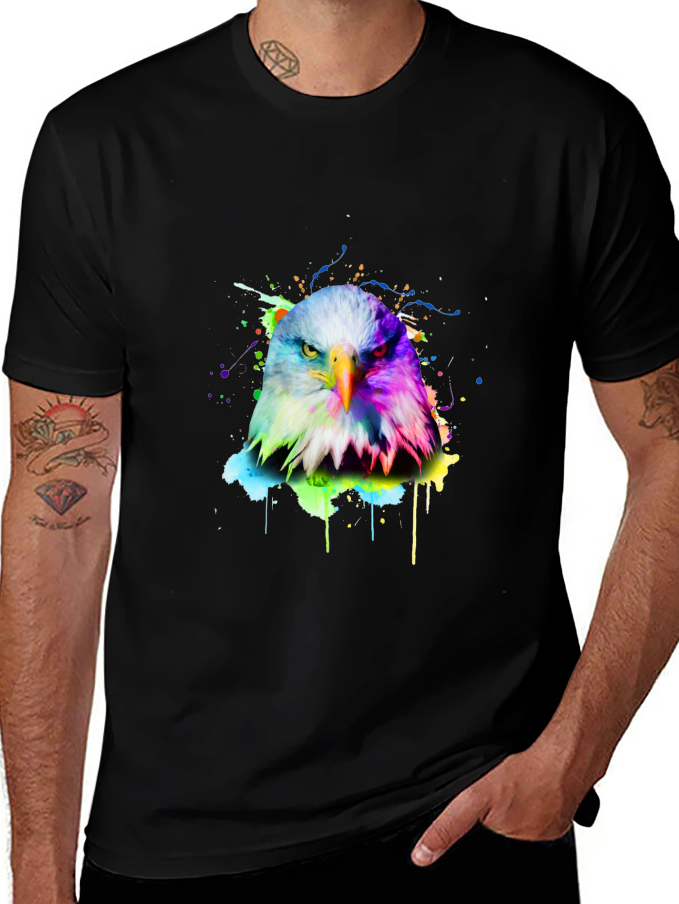 Variant 2 of Men's Graphic Tee: Colorful Eagle Print