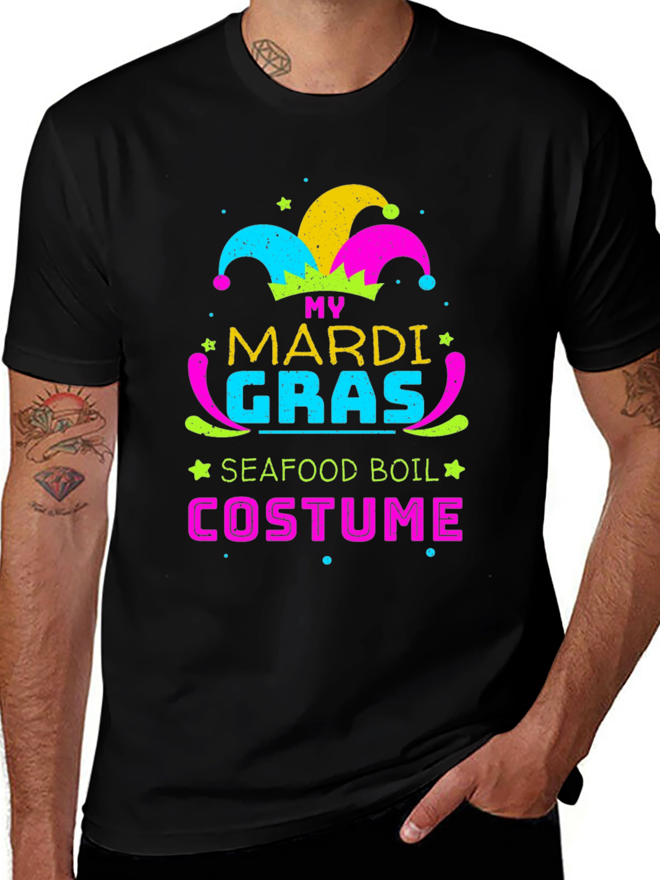Mardi Gras Seafood Boil Costume T-Shirt
