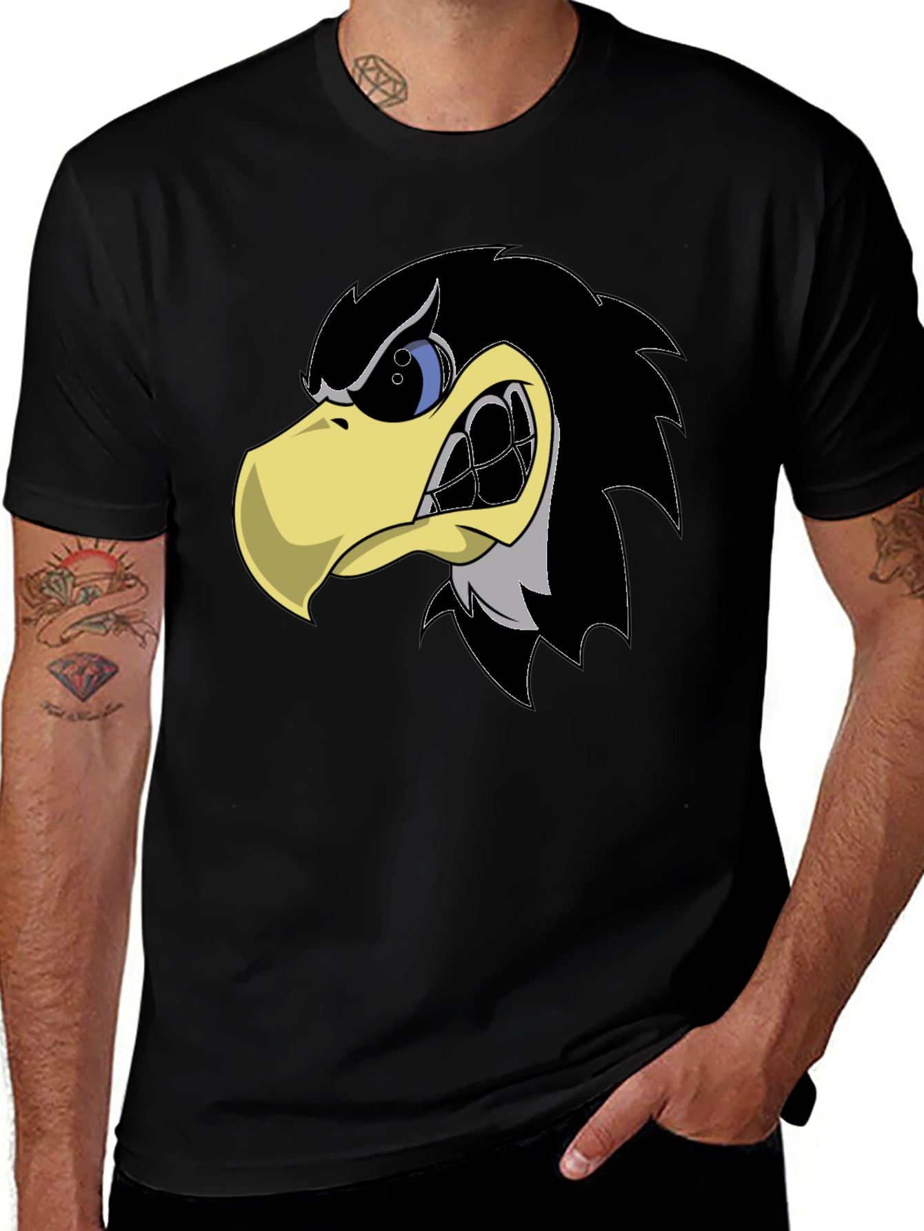 Variant 10 of Angry Bird Graphic Tee - Men's Black T-Shirt