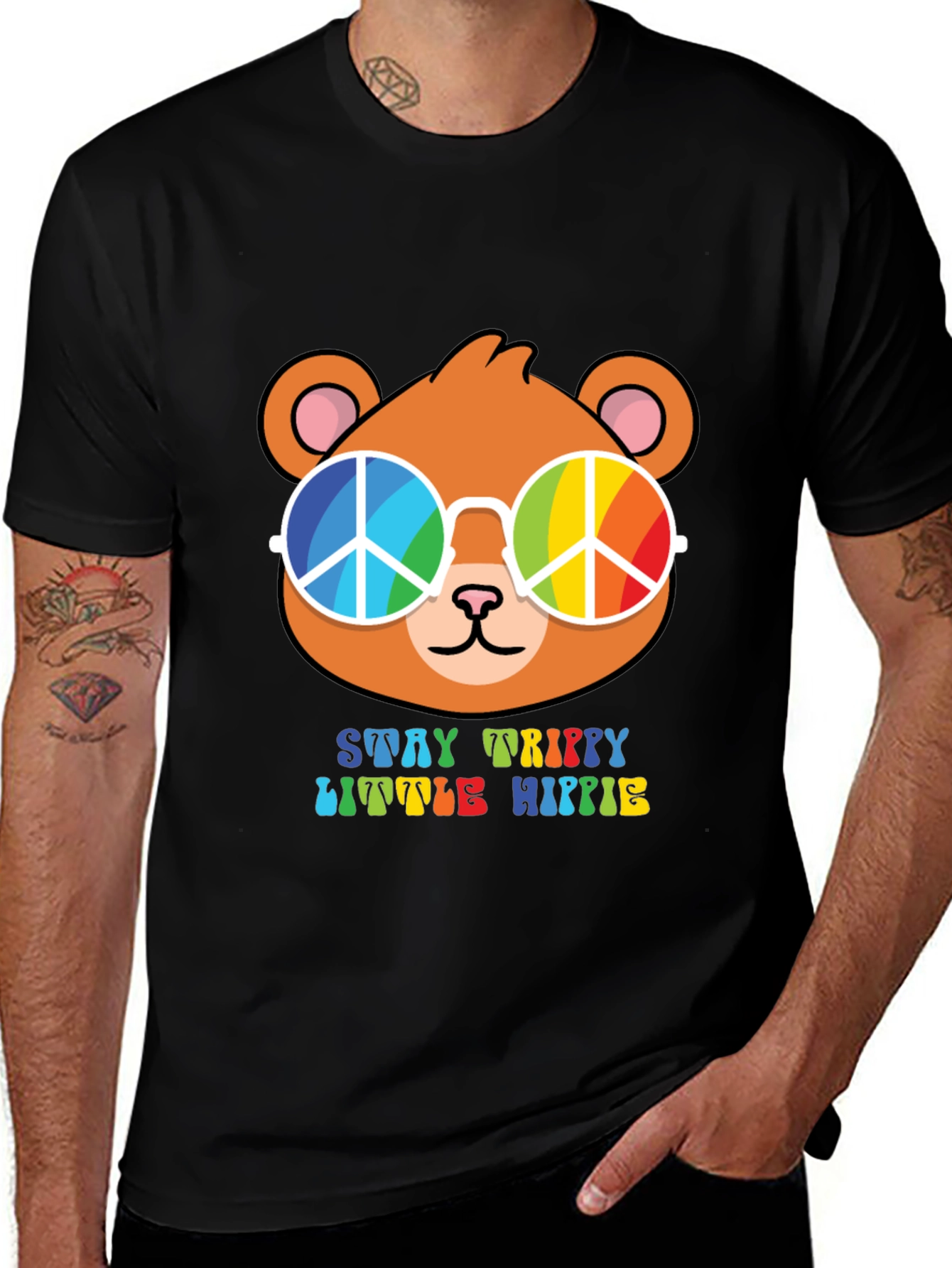 Stay Trippy Little Hippie Bear T-Shirt