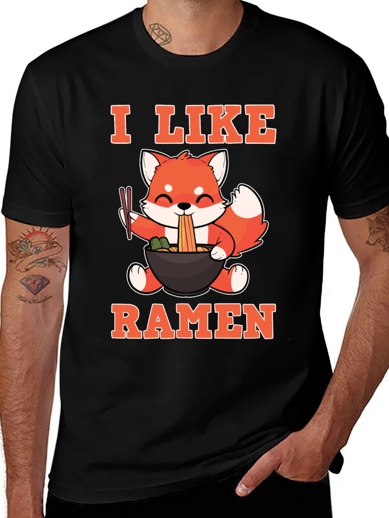 Variant 8 of I Like Ramen Fox T-Shirt - Cute Anime Foodie Tee