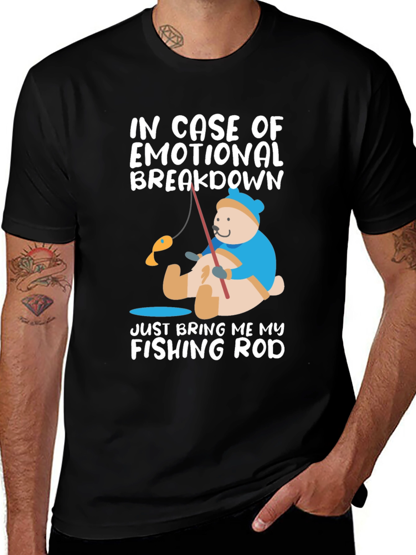 Variant 19 of Emotional Breakdown Fishing Rod T-Shirt