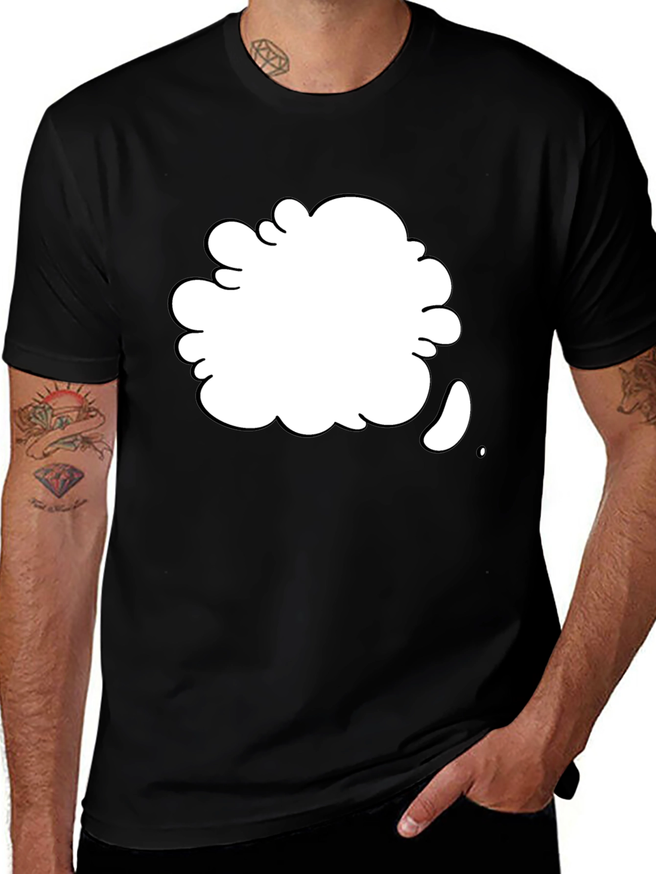 Variant 26 of Blank Speech Bubble Graphic Tee - Black