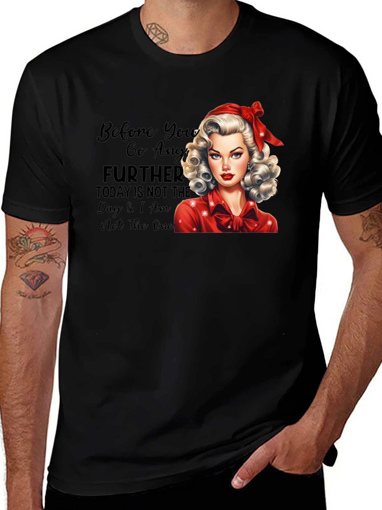 Variant 22 of Retro Style Graphic Tee - Sassy Pin-Up Girl