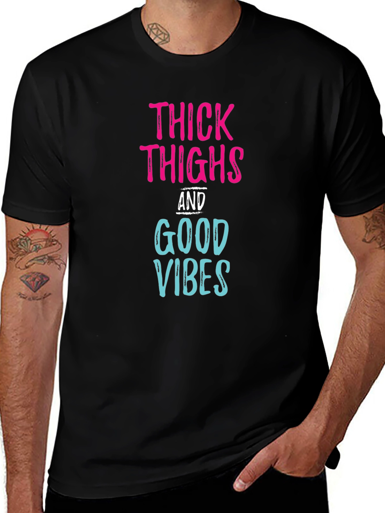 Variant 24 of Thick Thighs Good Vibes Graphic Tee