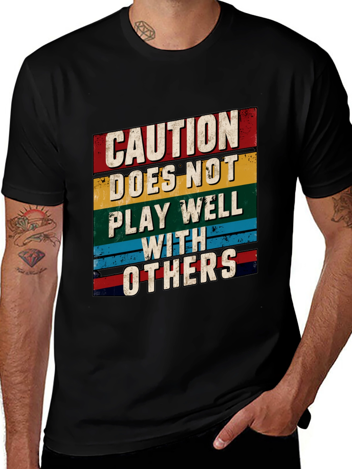 Variant 23 of Caution: Does Not Play Well With Others - Graphic Tee