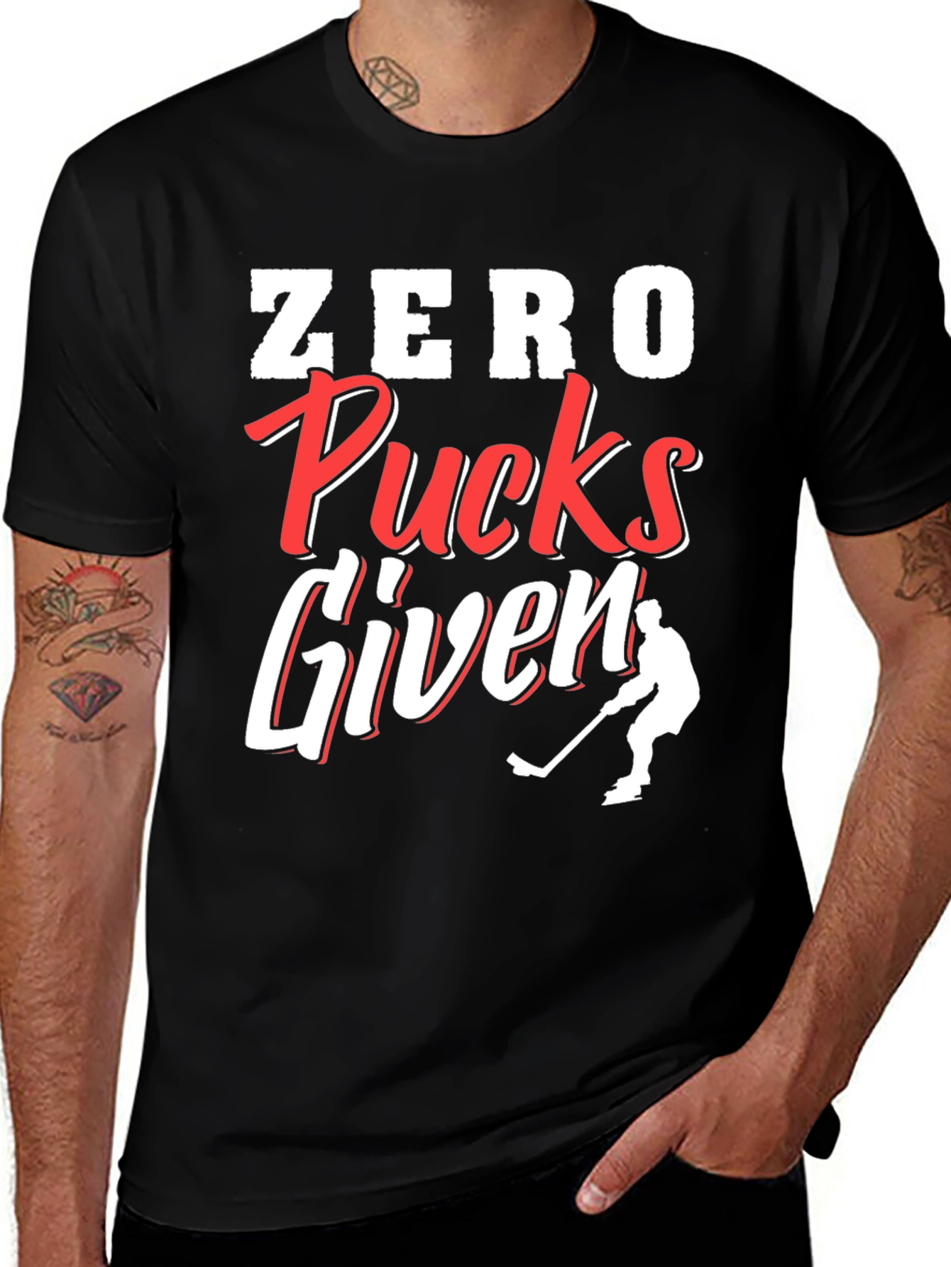 Variant 16 of Zero Pucks Given Hockey T-Shirt