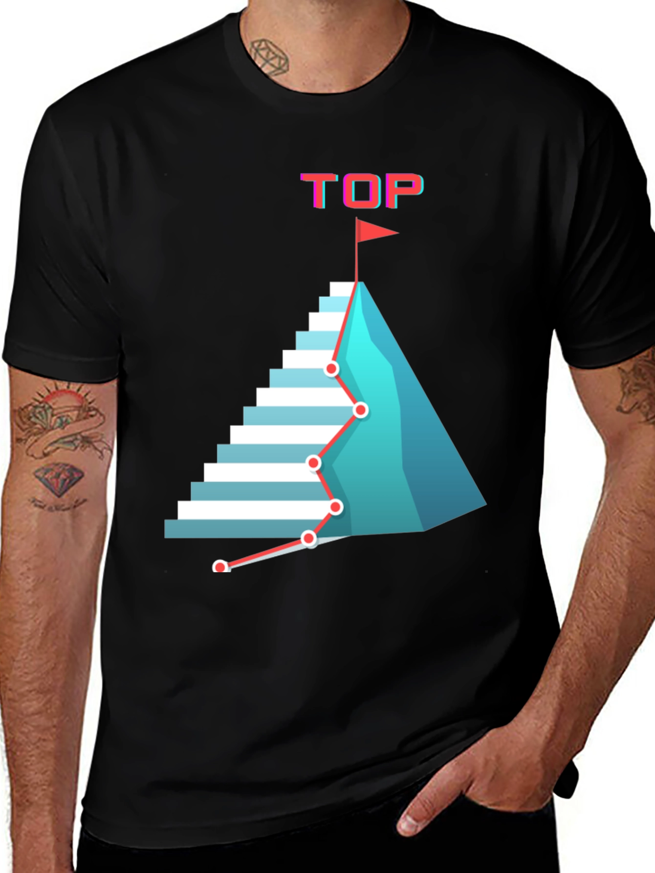 Variant 30 of Climb to the Top Graphic Tee - Black