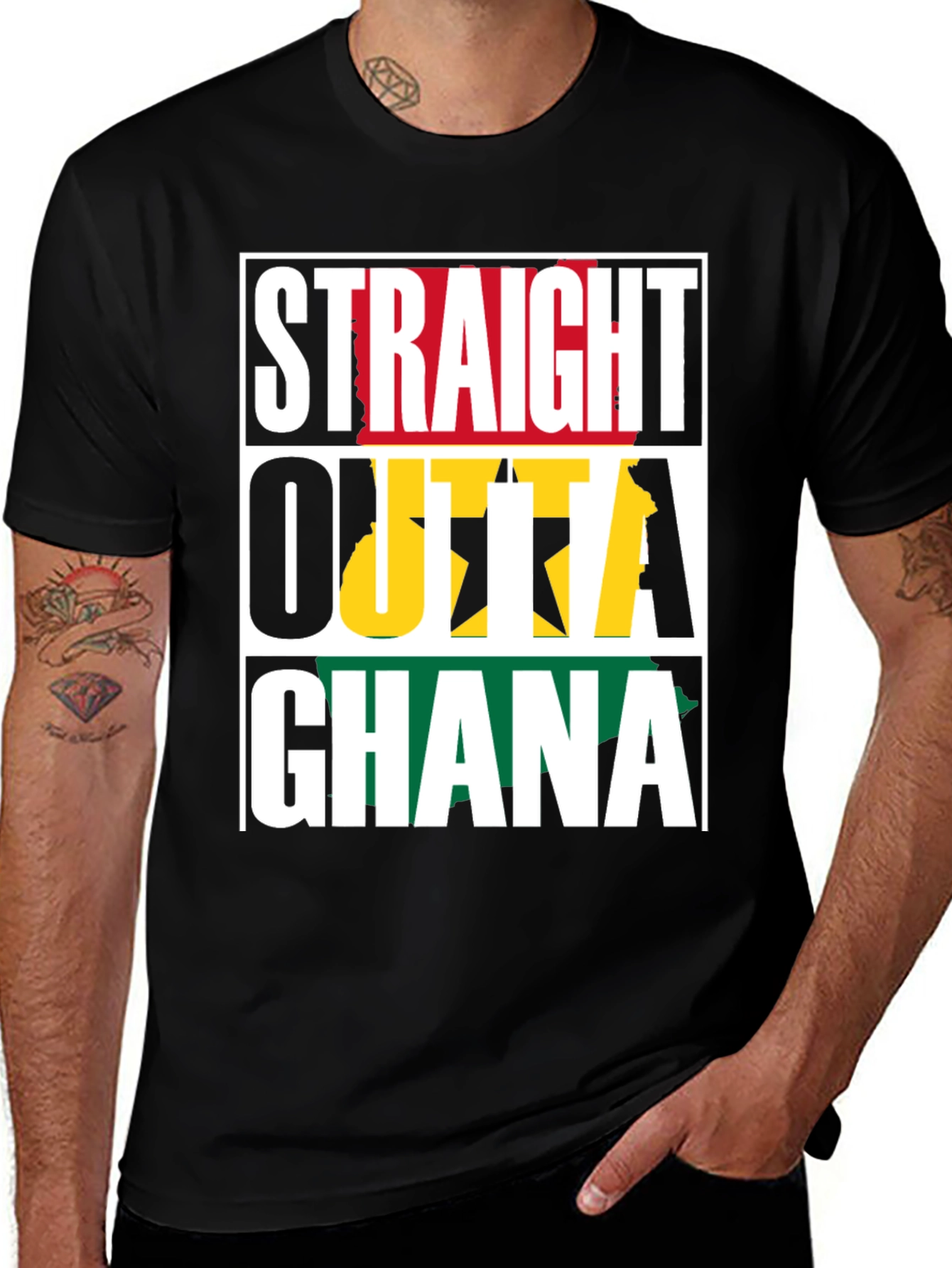 Straight Outta Ghana T-Shirt - Black
