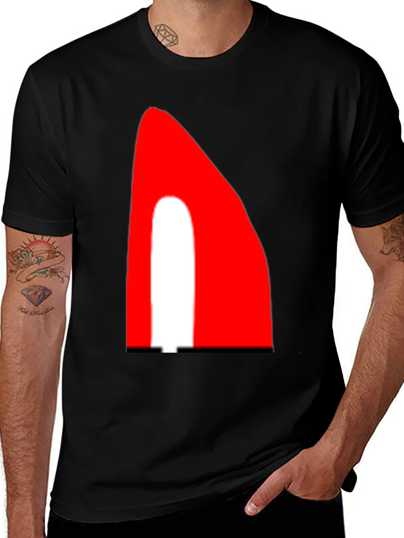 Variant 25 of Bold Graphic Tee - Red and White Accent