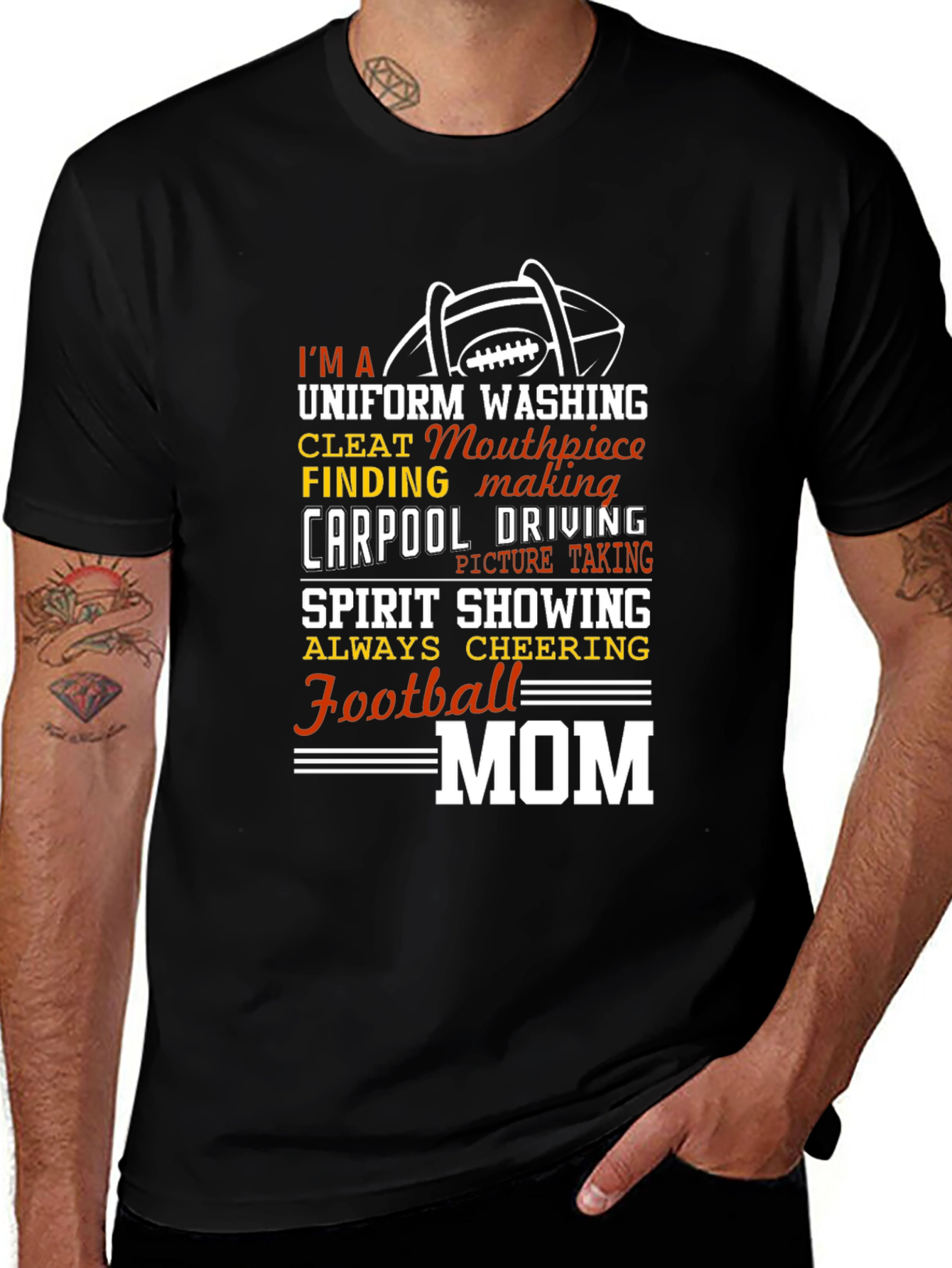 Football Mom T-Shirt: Uniform Washing, Carpool Driving