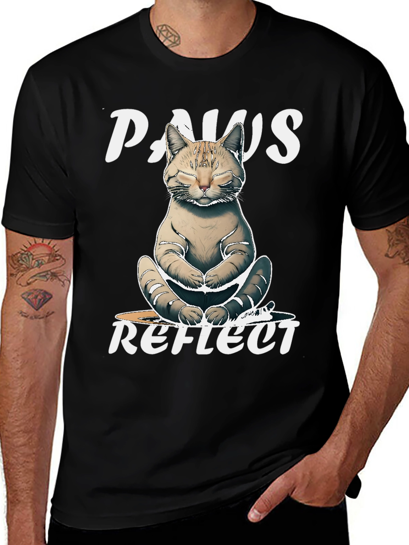 Variant 18 of Paws Reflect Cat Yoga Graphic T-Shirt