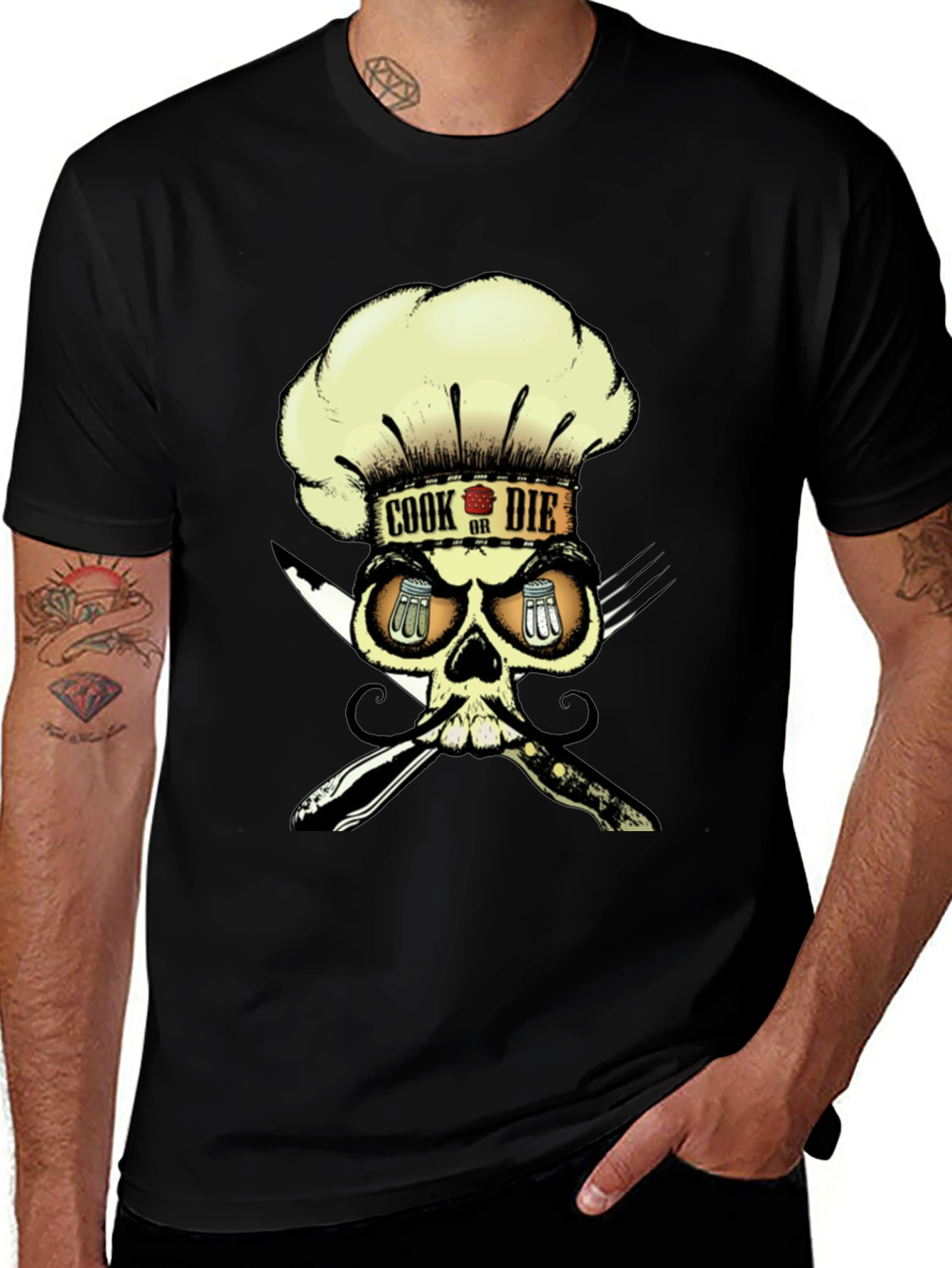 Cook or Die T-Shirt - Chef Skull Graphic Tee