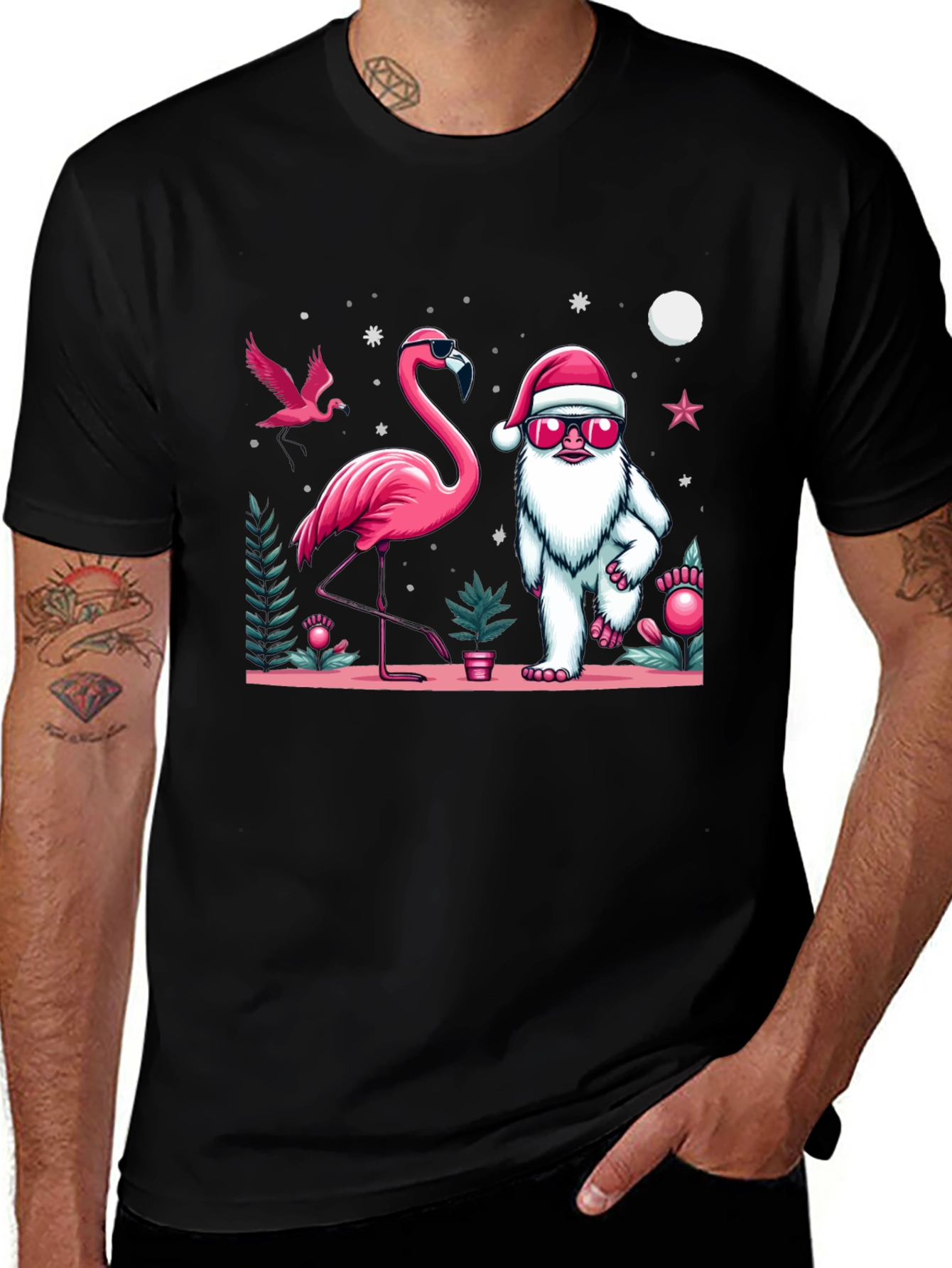 Variant 12 of Festive Flamingo & Yeti Graphic Tee