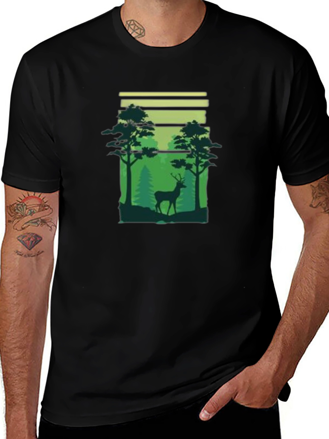 Variant 10 of Deer in Forest Graphic T-Shirt - Nature Lover Tee