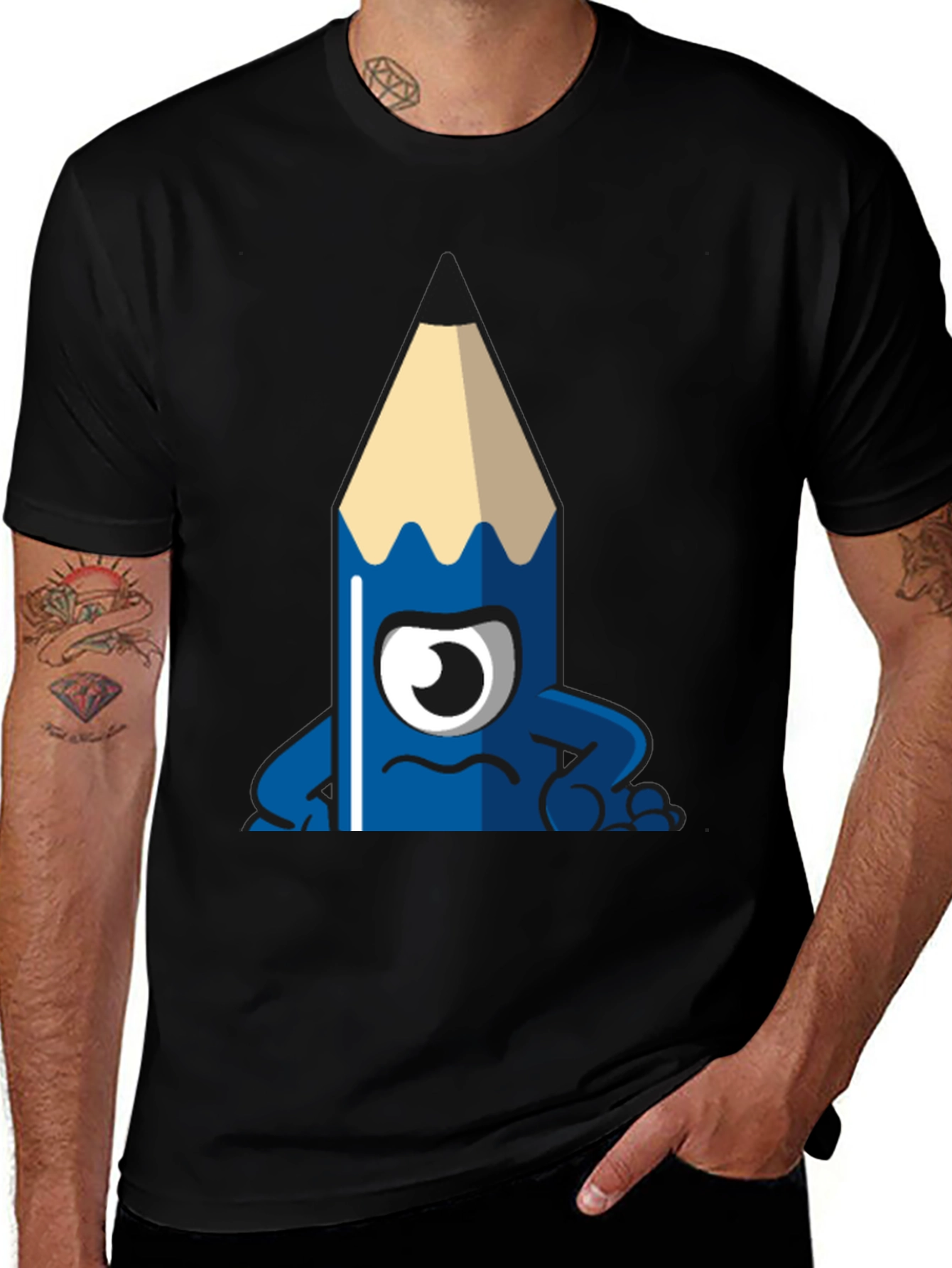Variant 18 of Funny Cartoon Pencil Graphic Tee