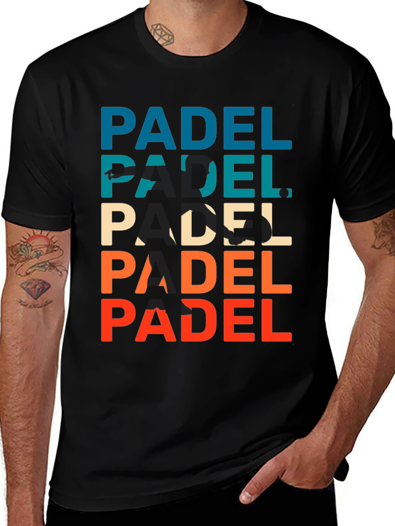 Variant 18 of Retro Padel Player Graphic T-Shirt